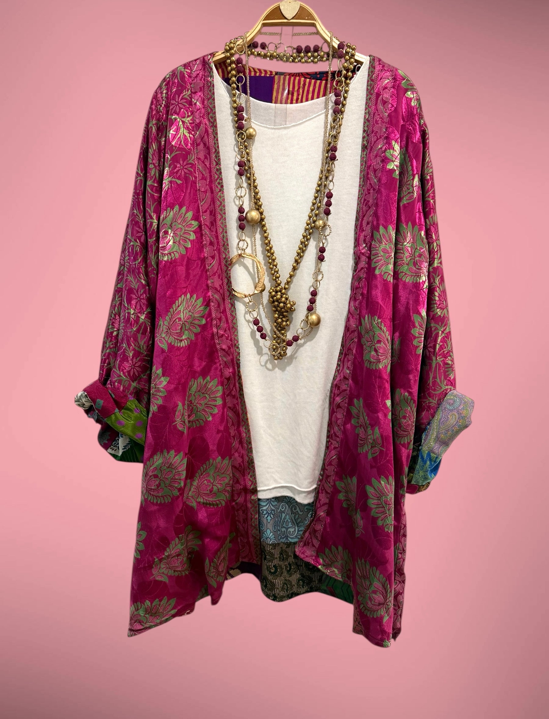 Kimono "Shalimar Patchwork y Buganvilla"