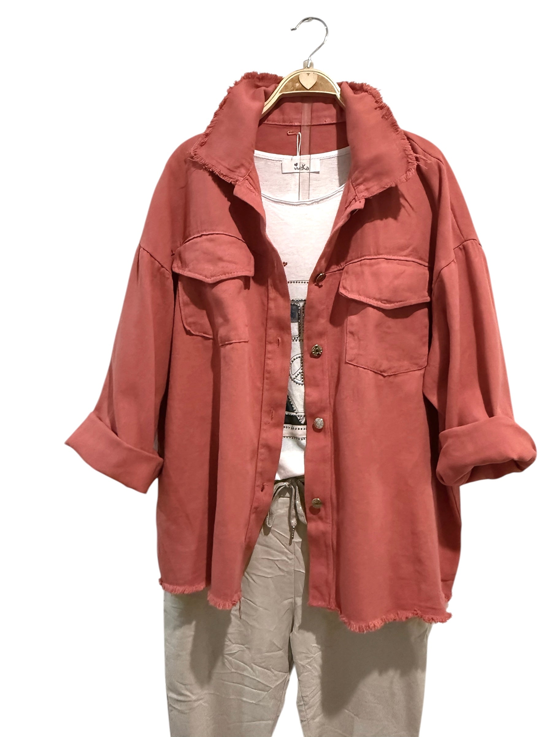 Sobrecamisa "Mafalda" coral