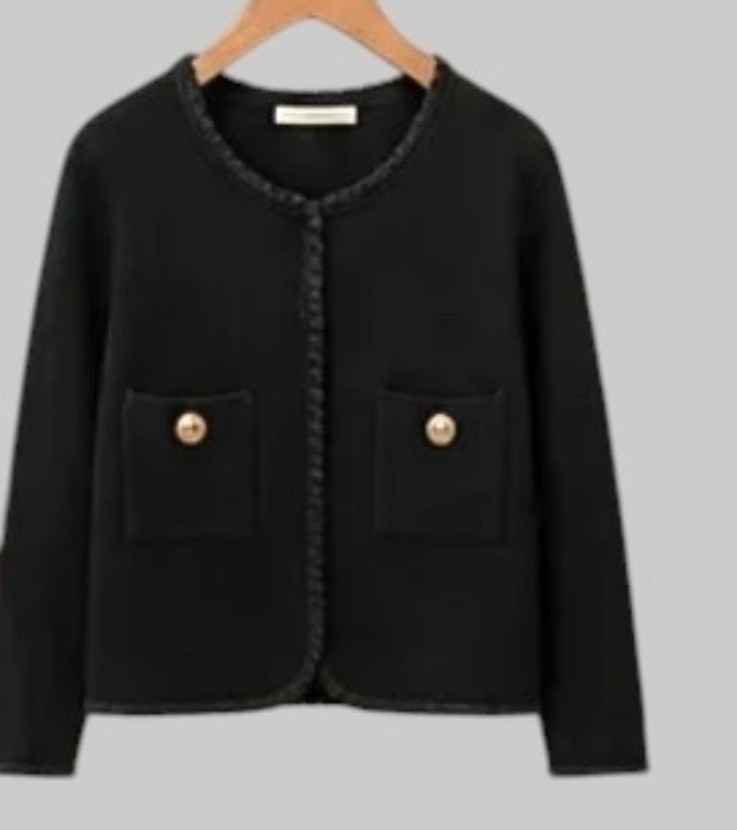 Chaqueta "Cropped Chanel" negro