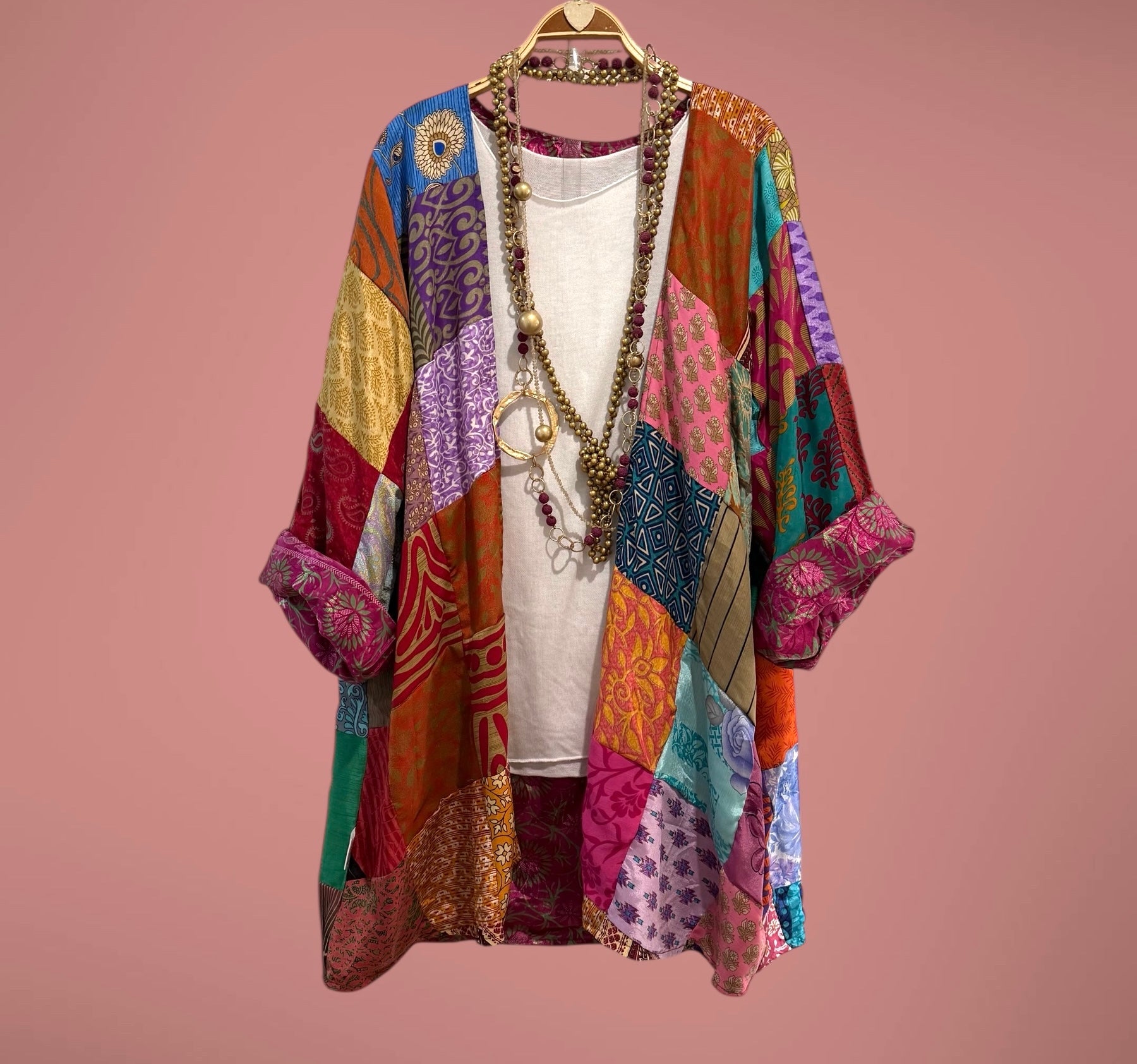 Kimono "Shalimar Patchwork y Buganvilla"