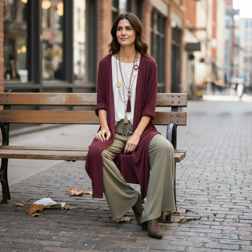 Cárdigan "Gaetana" granate