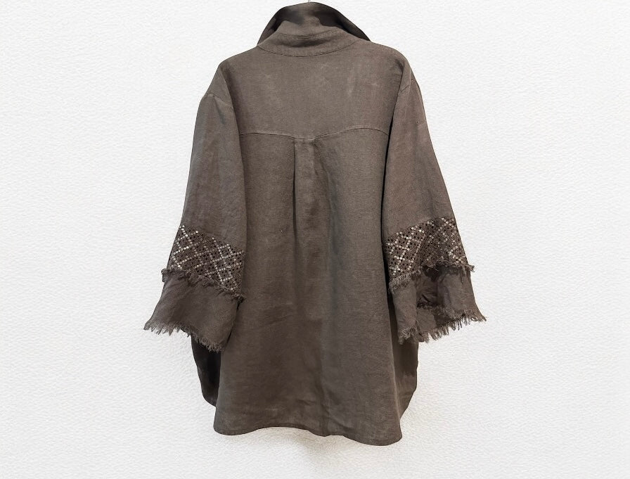 Sobrecamisa "Diletta" chocolate