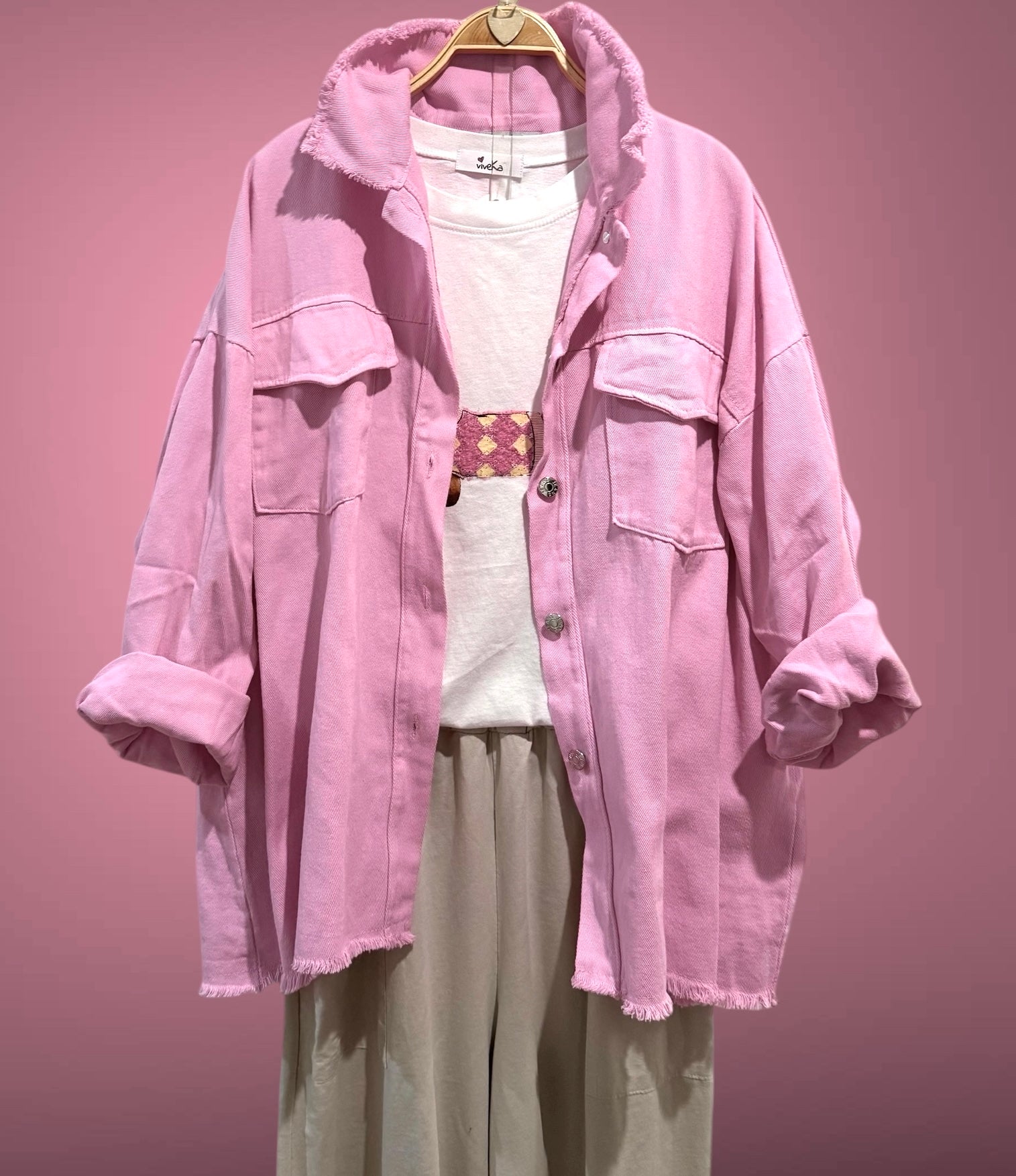 Sobrecamisa "Mafalda" rosa chicle