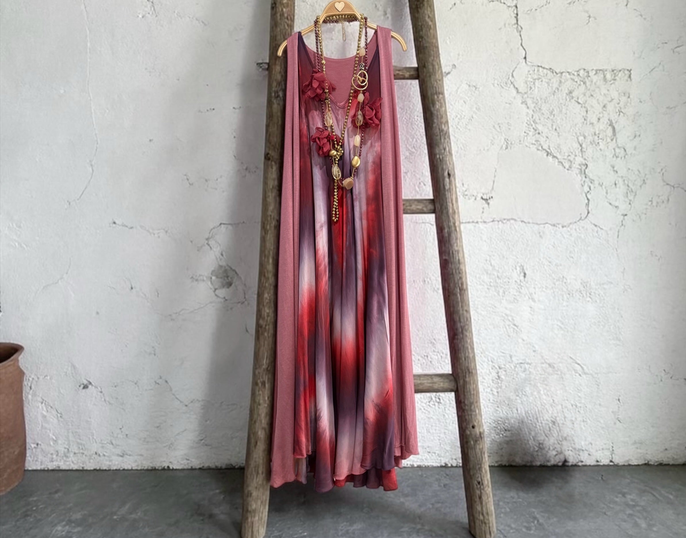 Chaleco "Cassandra" rosa crep