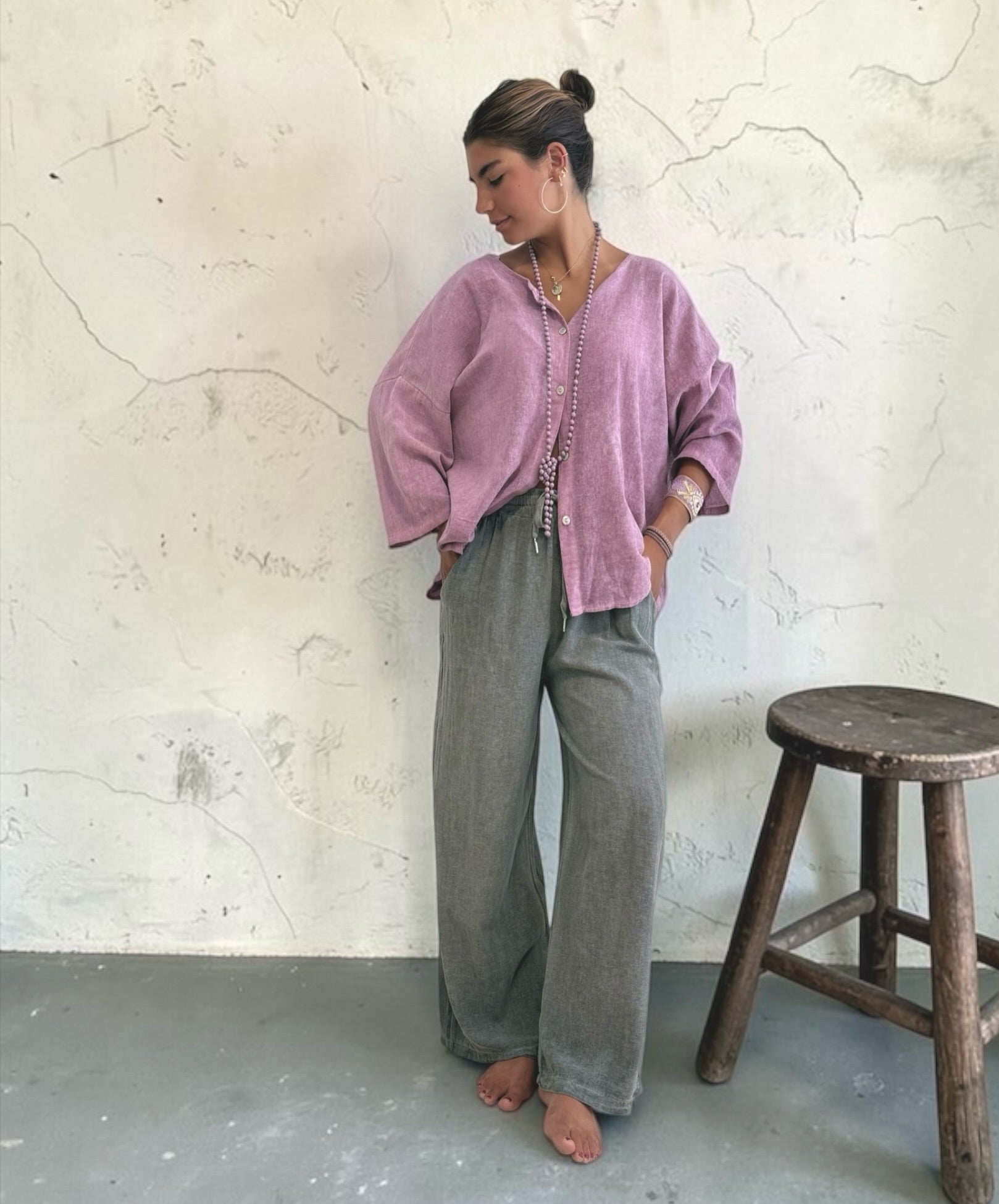 Chaqueta/camisa "Amalfi" rosa malva