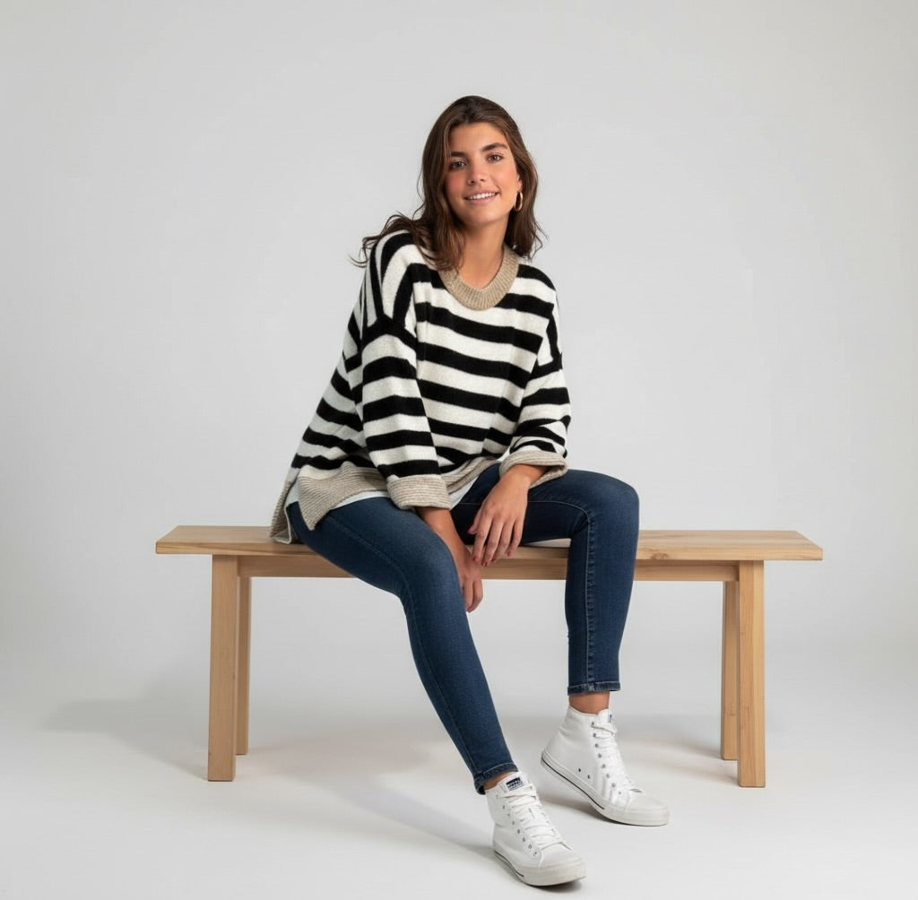 Jersey "Bimba" negro y nata