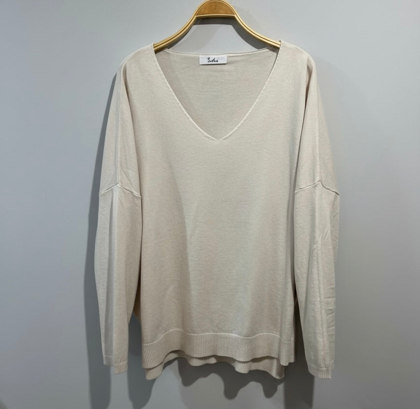 Jersey "Básico Pico" marfil