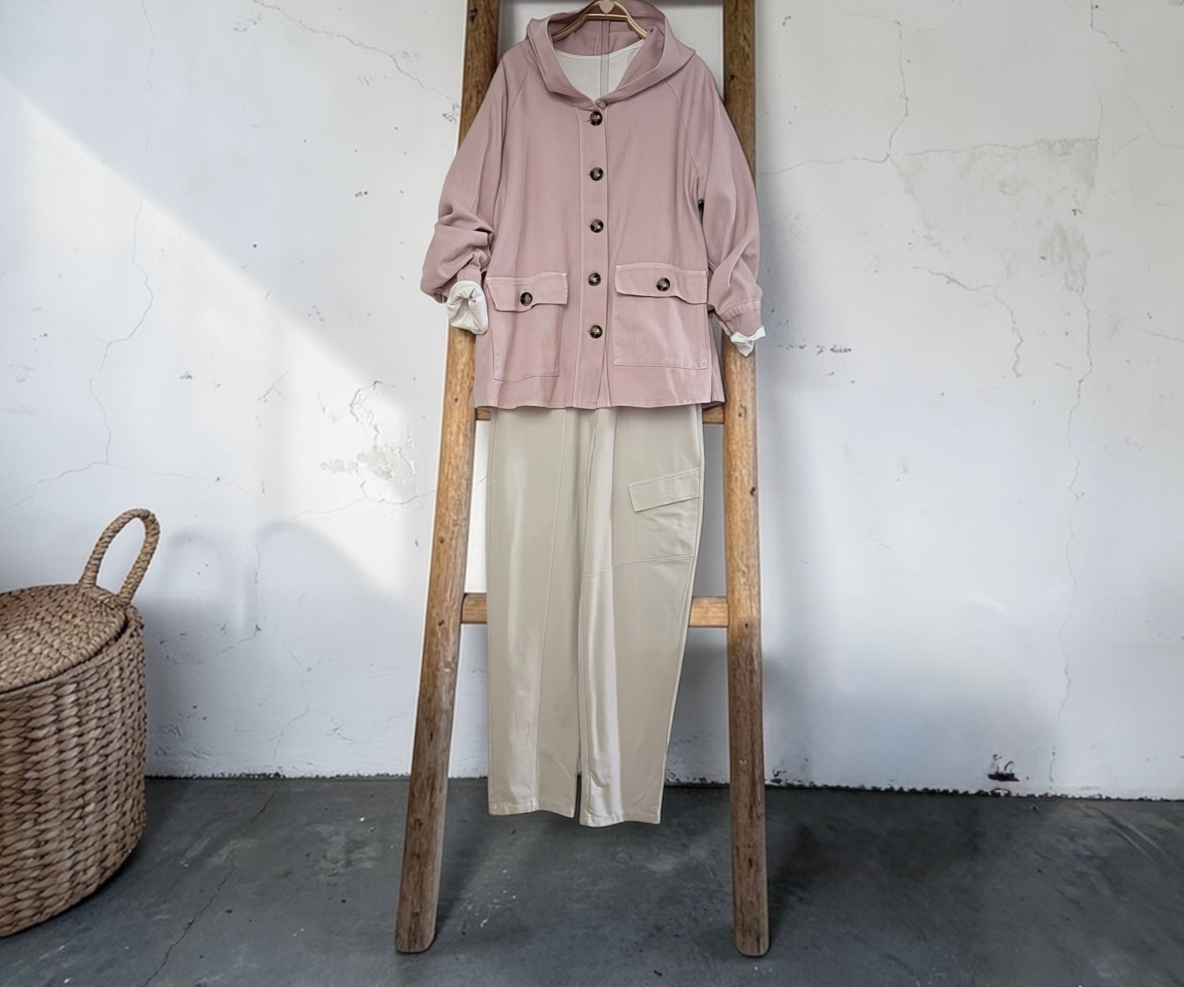 Sobrecamisa/Chaqueta "Zoey" rosa empolvado