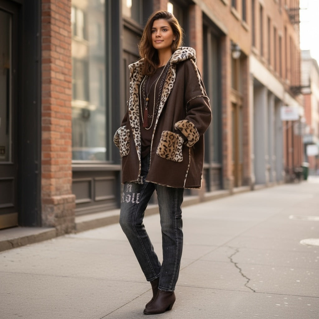 Abrigo "Margosha" corto chocolate