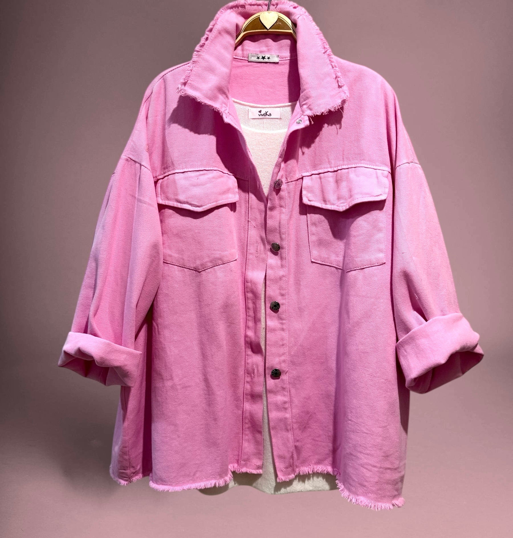 Sobrecamisa "Mafalda" rosa chicle