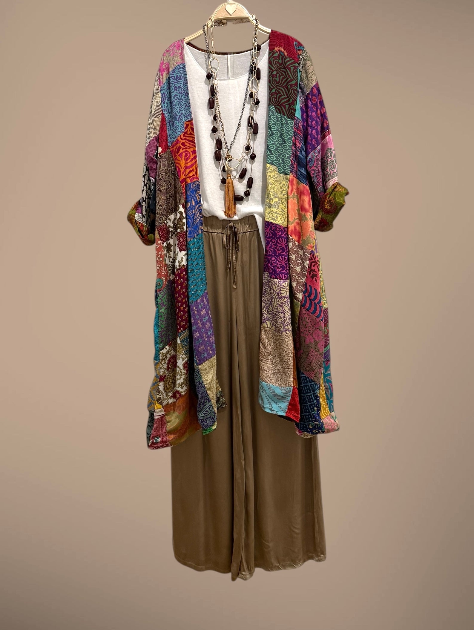 Kimono "Shalimar Patchwork y Oliva"
