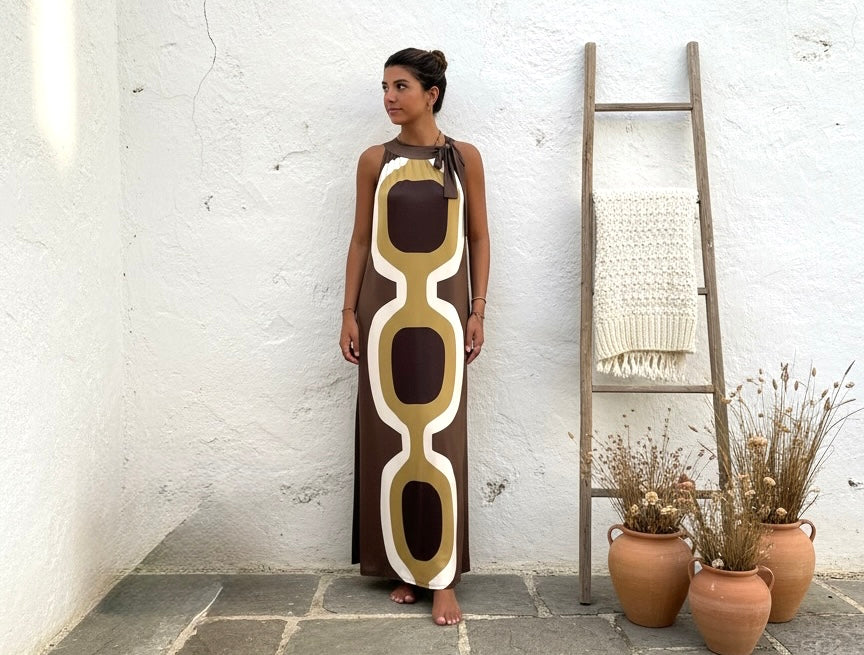 Vestido "Mosaic" verdes