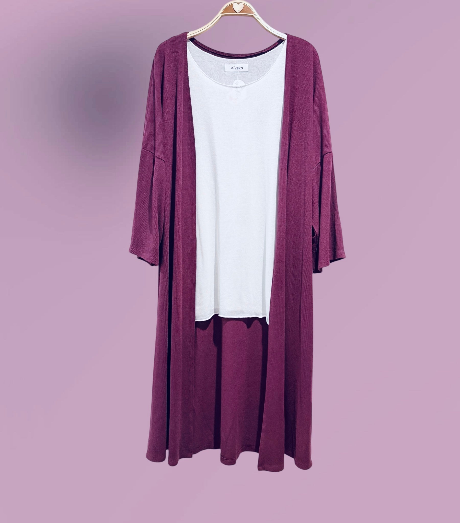 Cárdigan "Basic Rubí"