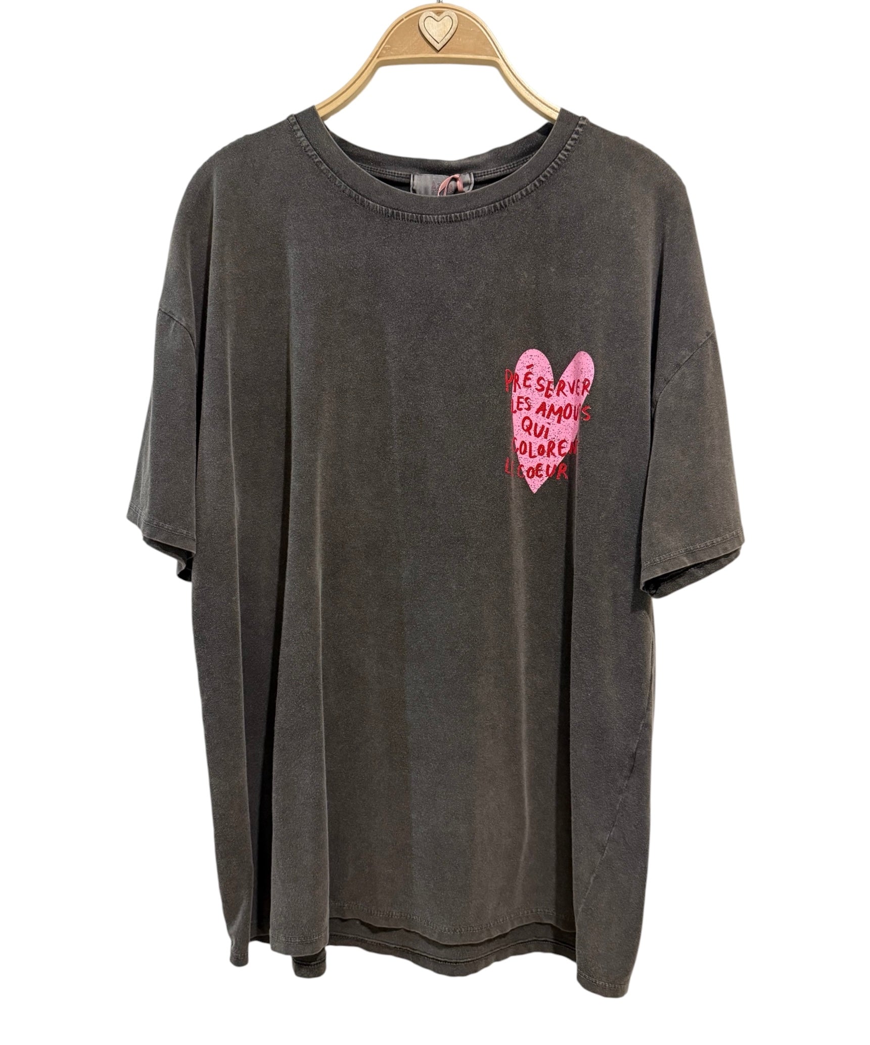 Camiseta "Corazón Chic" gris