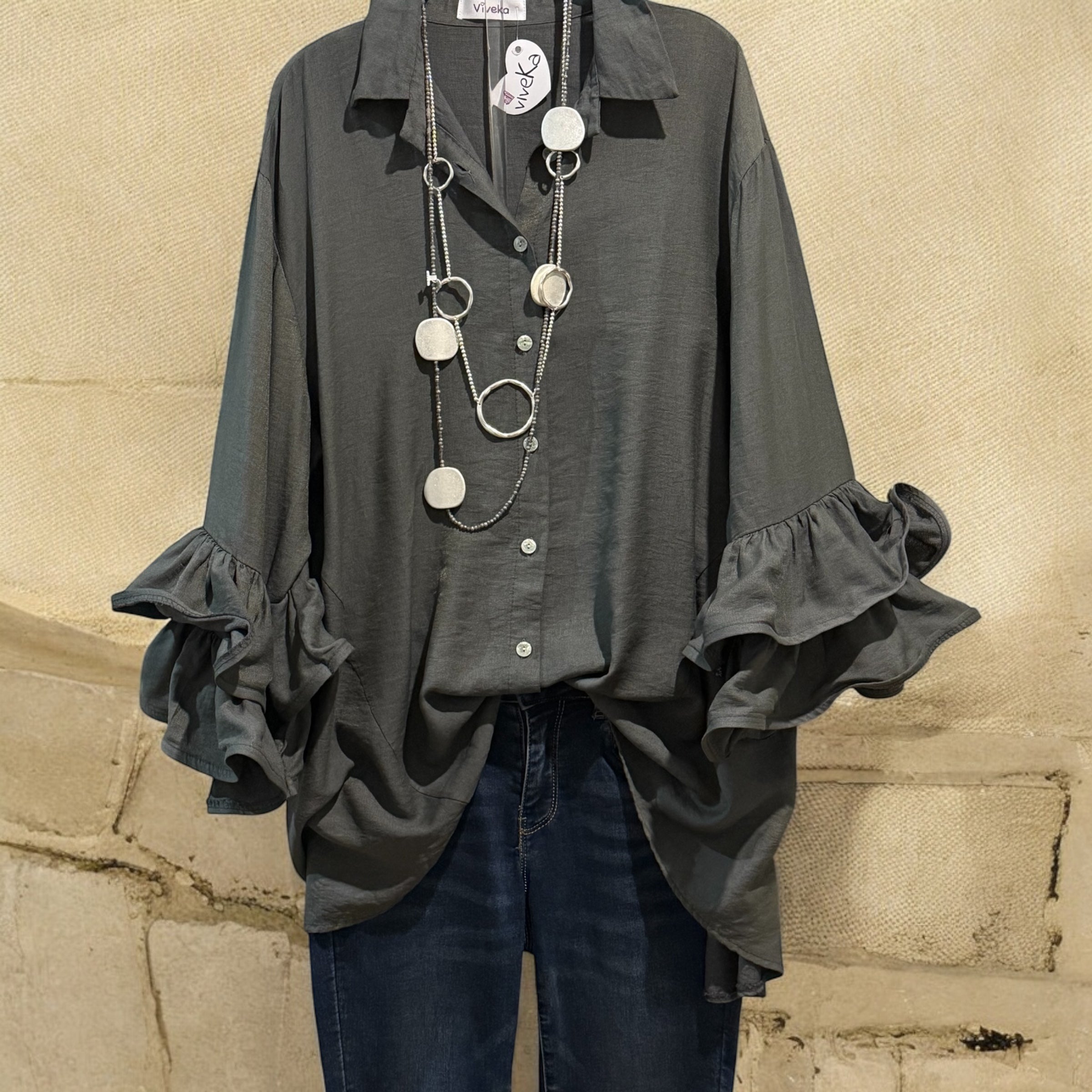 Camisa "Saray" gris