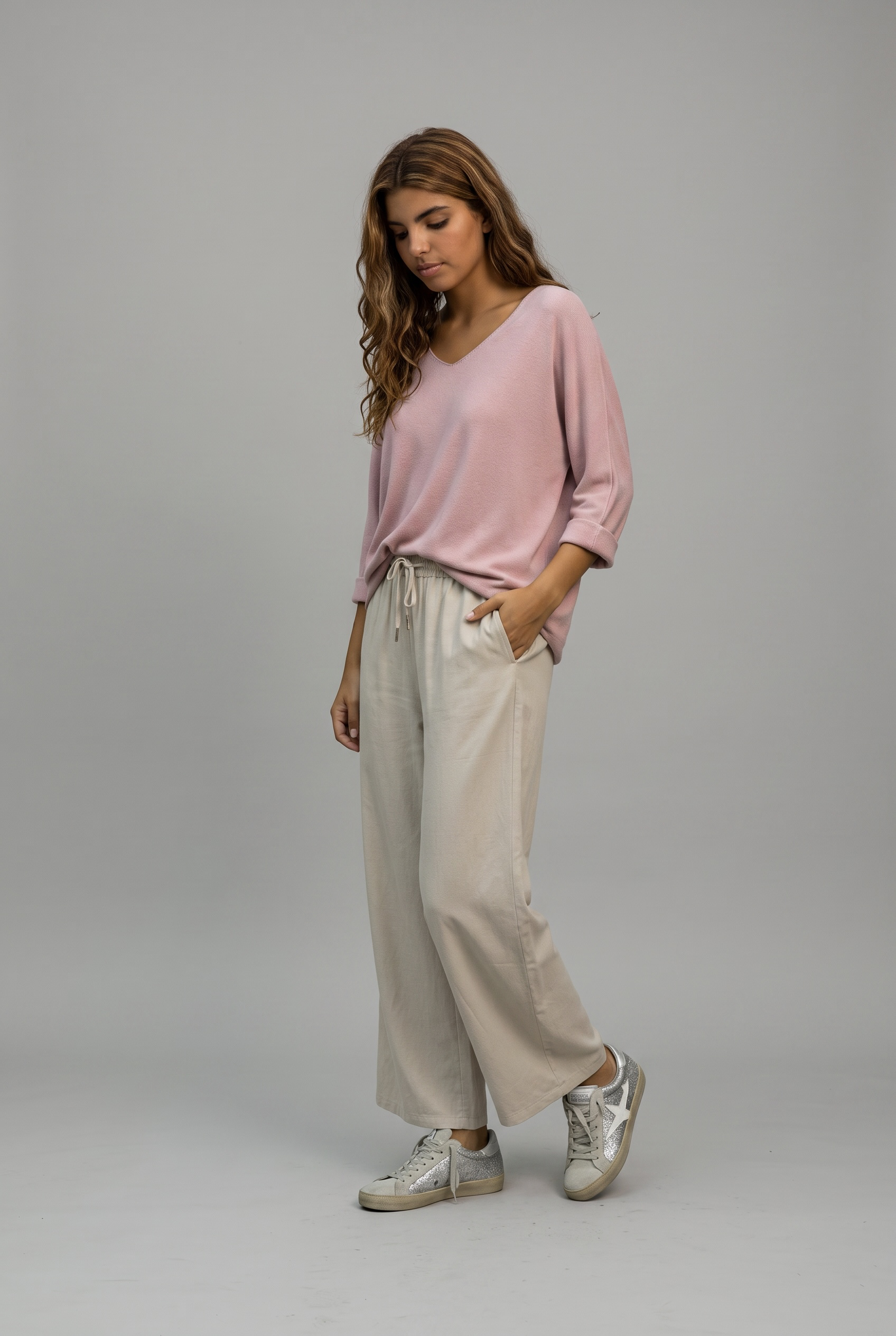 Jersey "Gemma" rosa empolvado