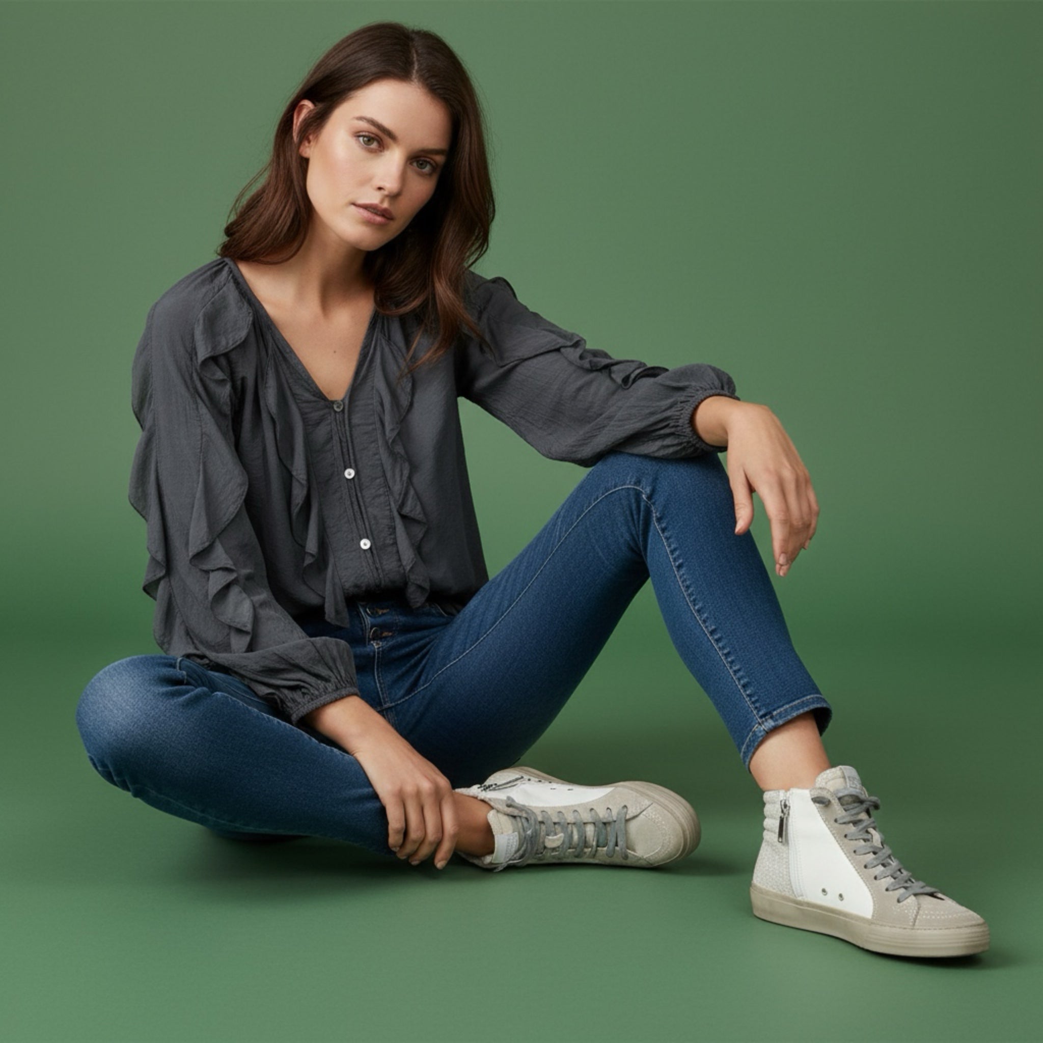 Blusa "Zíngara" gris