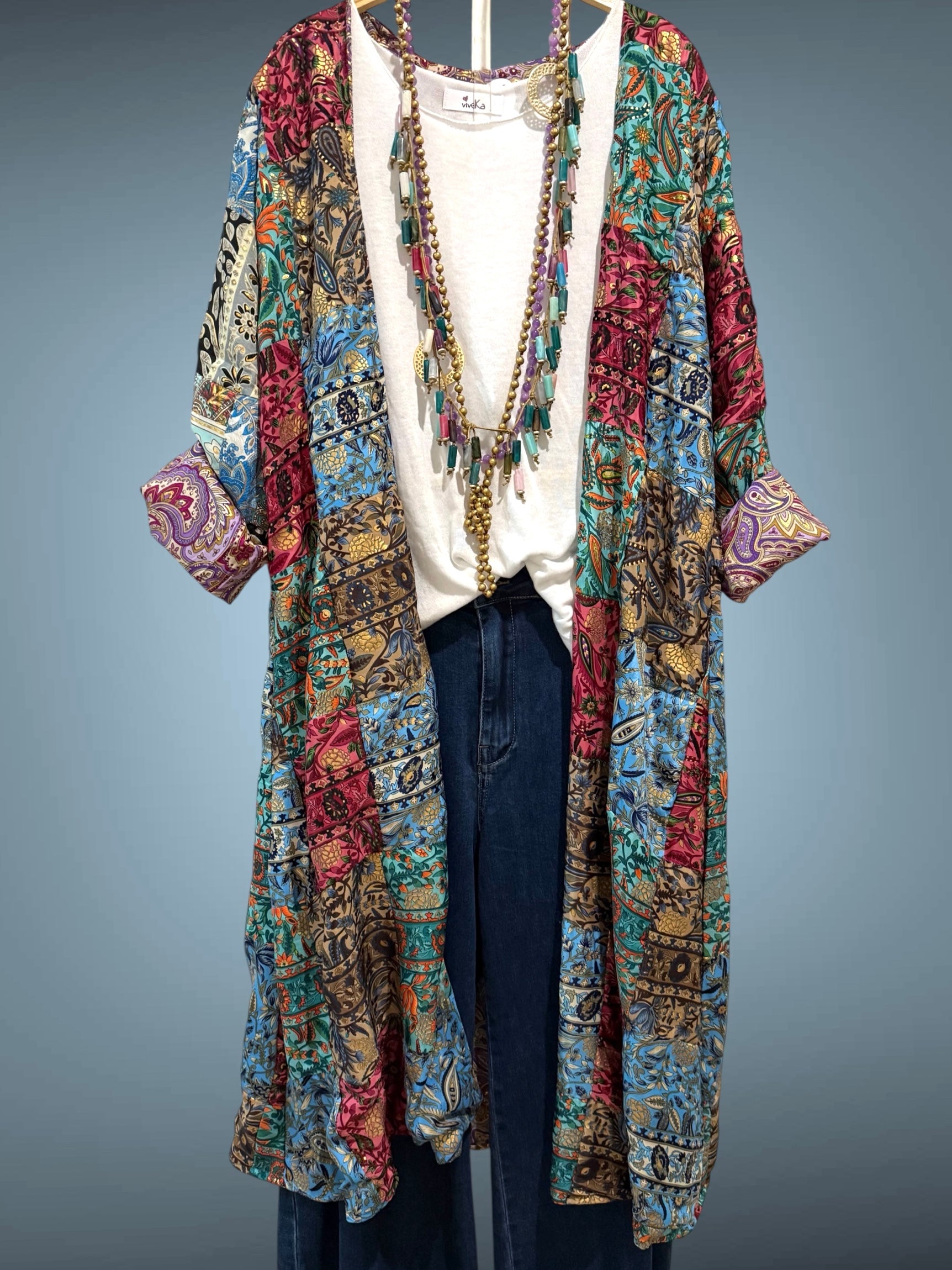 Kimono "Shira Malva y Magenta"