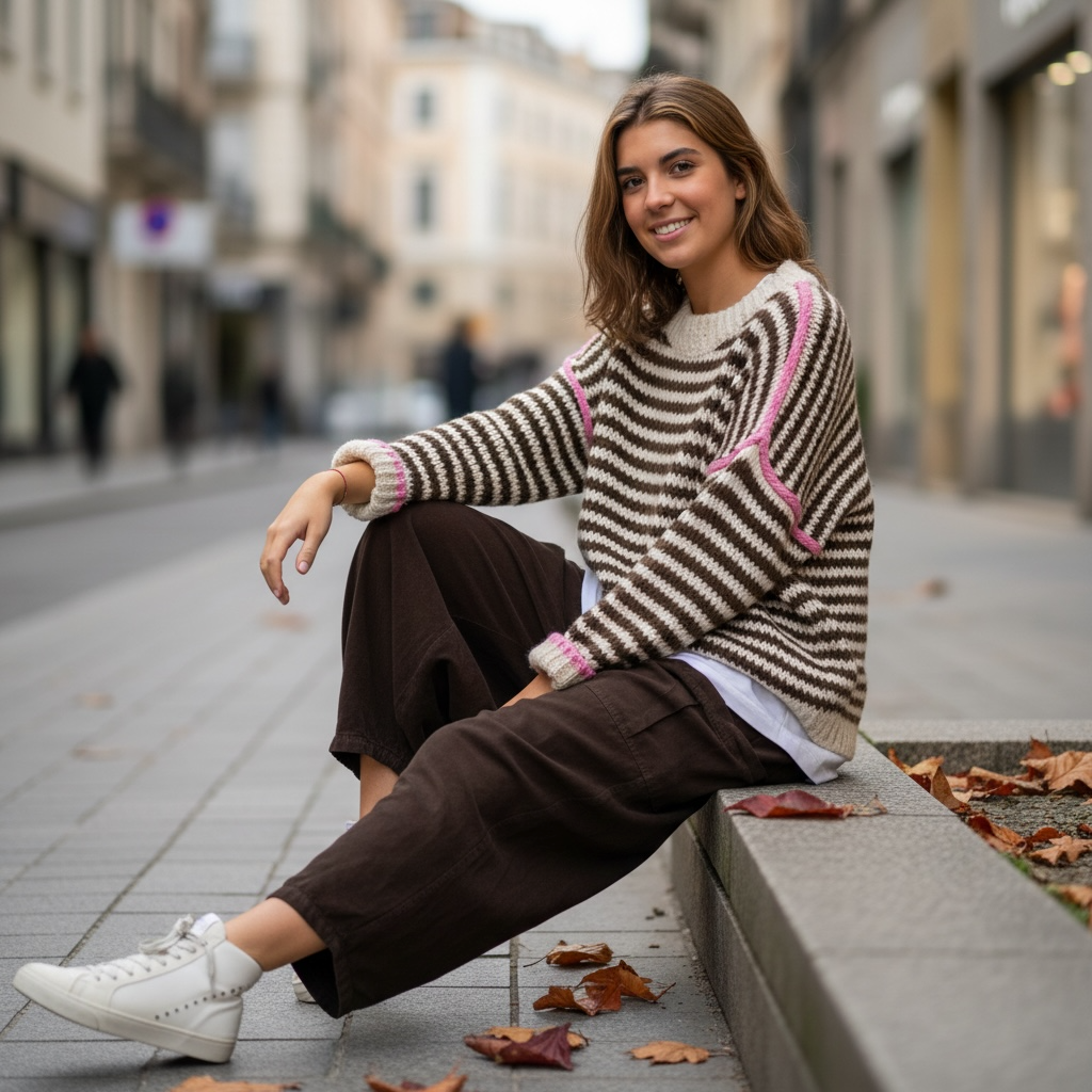 Jersey "Ainara" claro con cuello beige