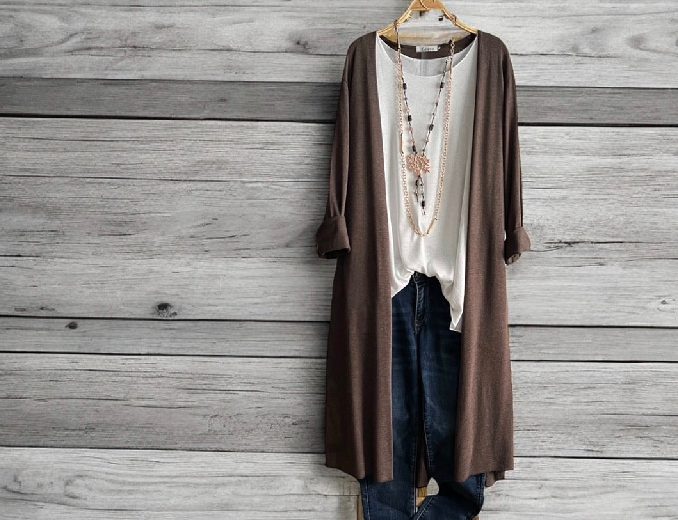 Chaqueta  "Cassandra" larga marrón