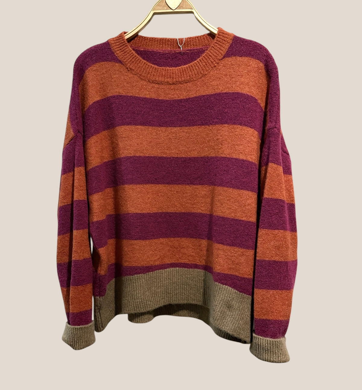 Jersey "Righe"magenta y teja