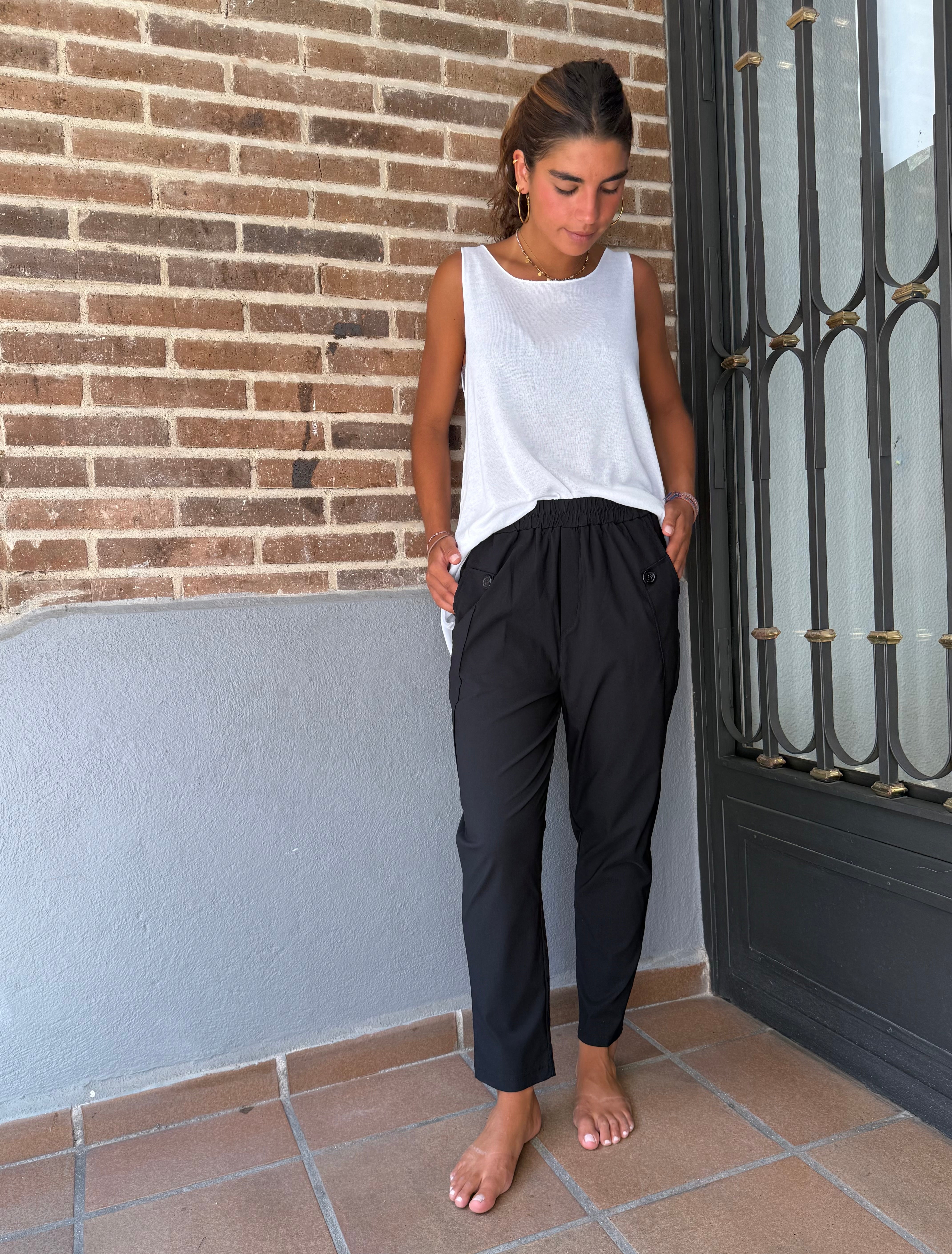 Pantalón "Slouchy Basic" negro