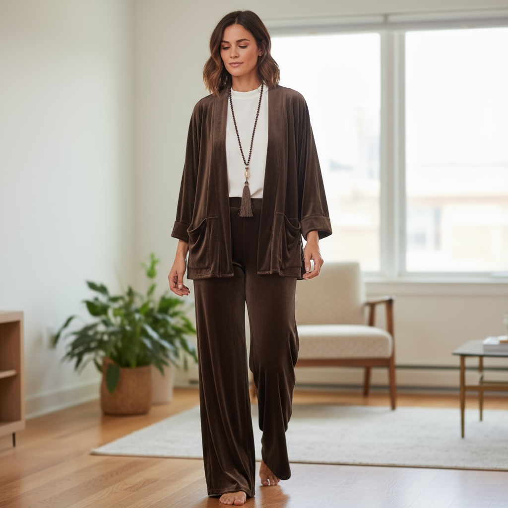 Chaqueta/kimono  "Giá" marrón chocolate