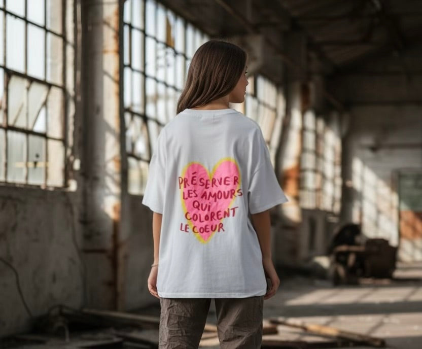 Camiseta "Corazón Chic" blanco