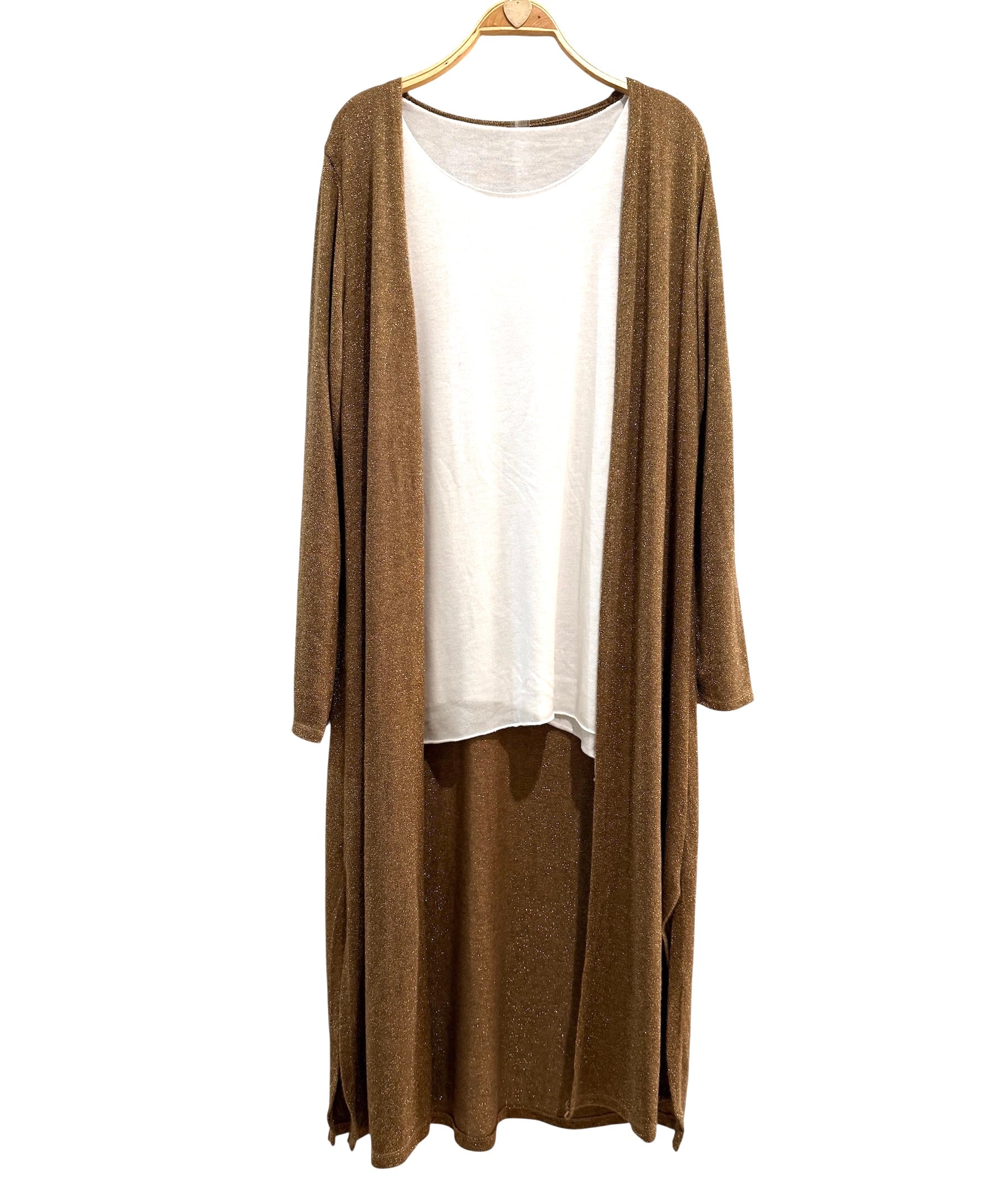 Cárdigan "Camel y Oro"