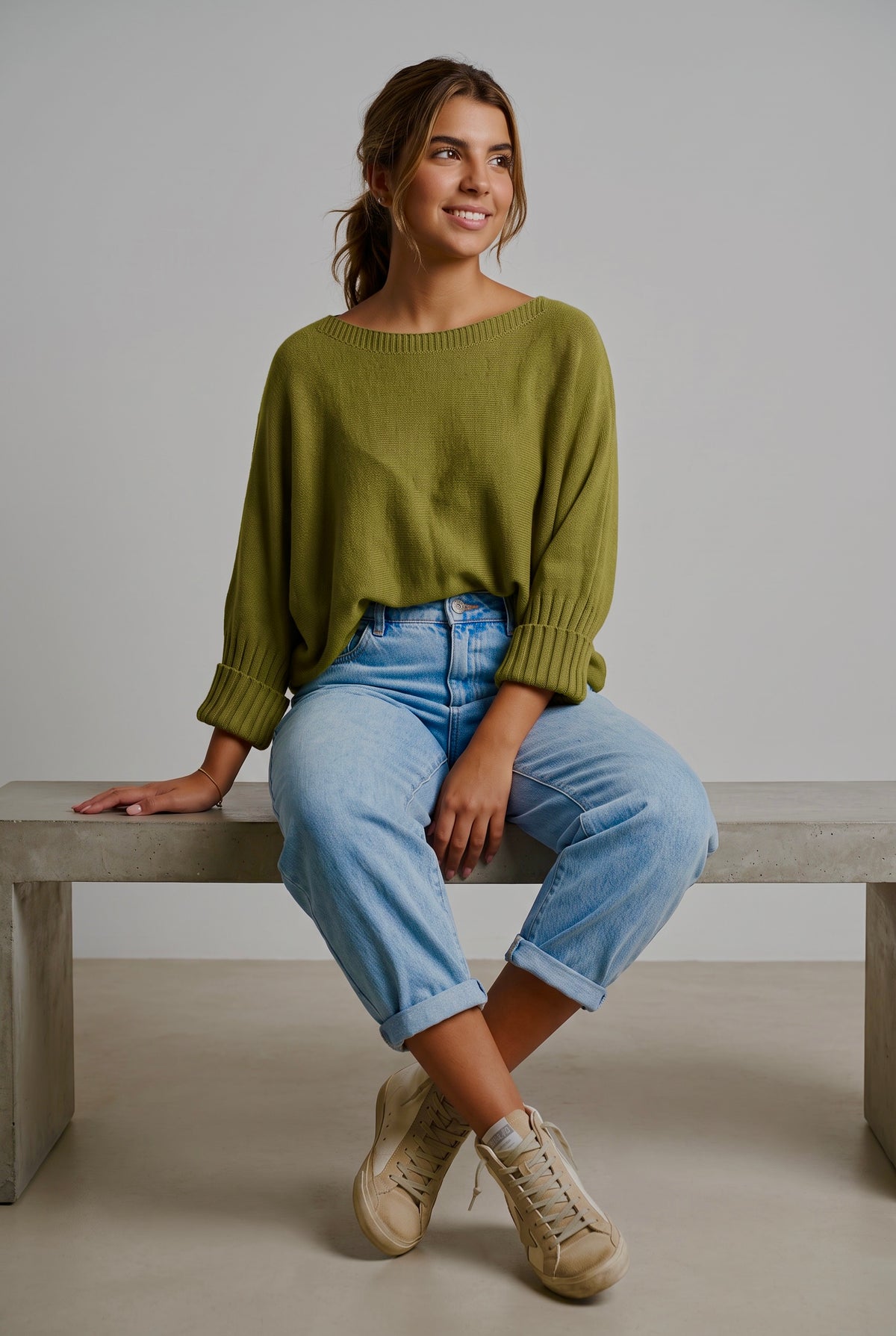 Jersey "Palmira" verde oliva