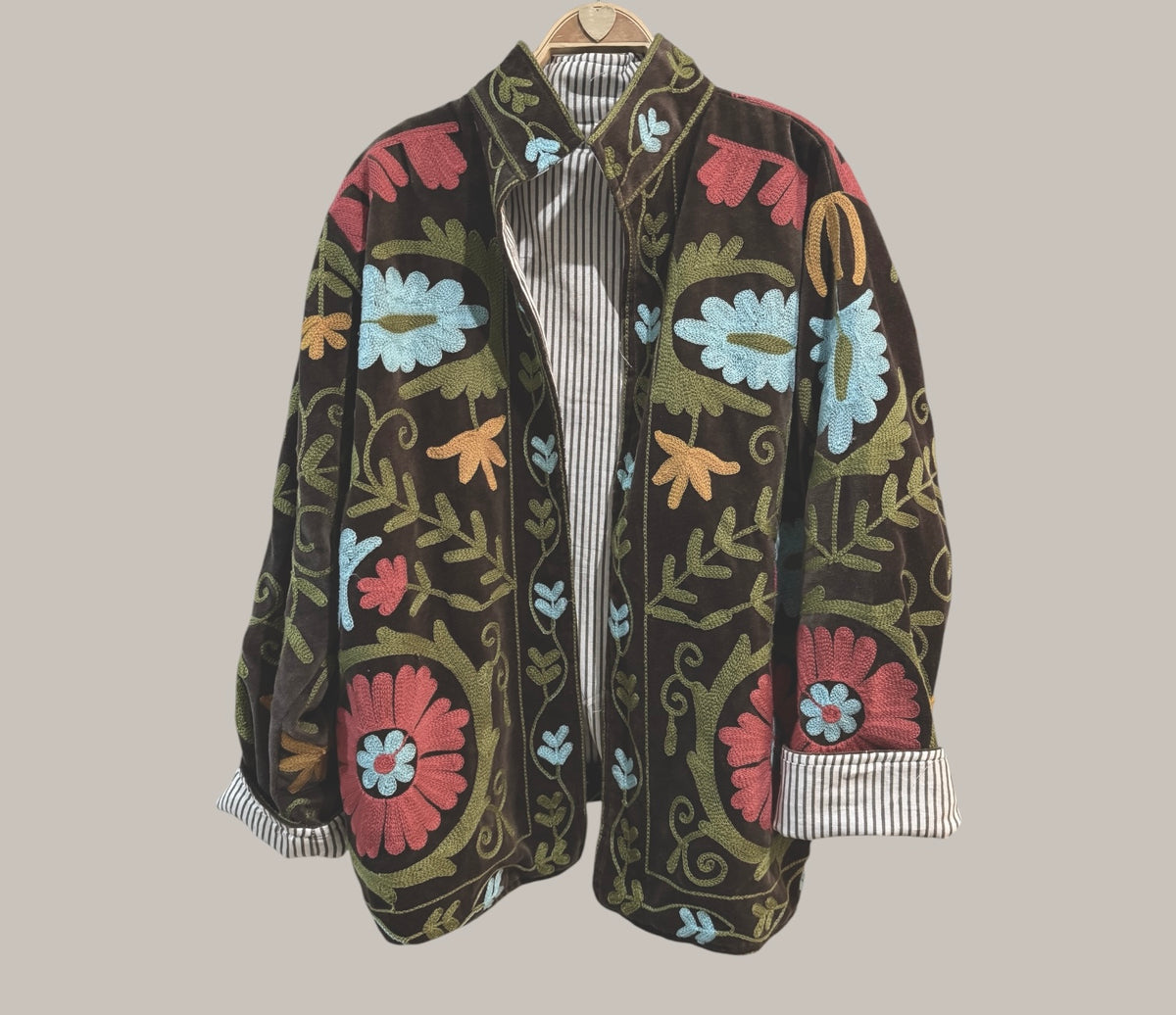 Chaqueta "Rania" topo y turquesa