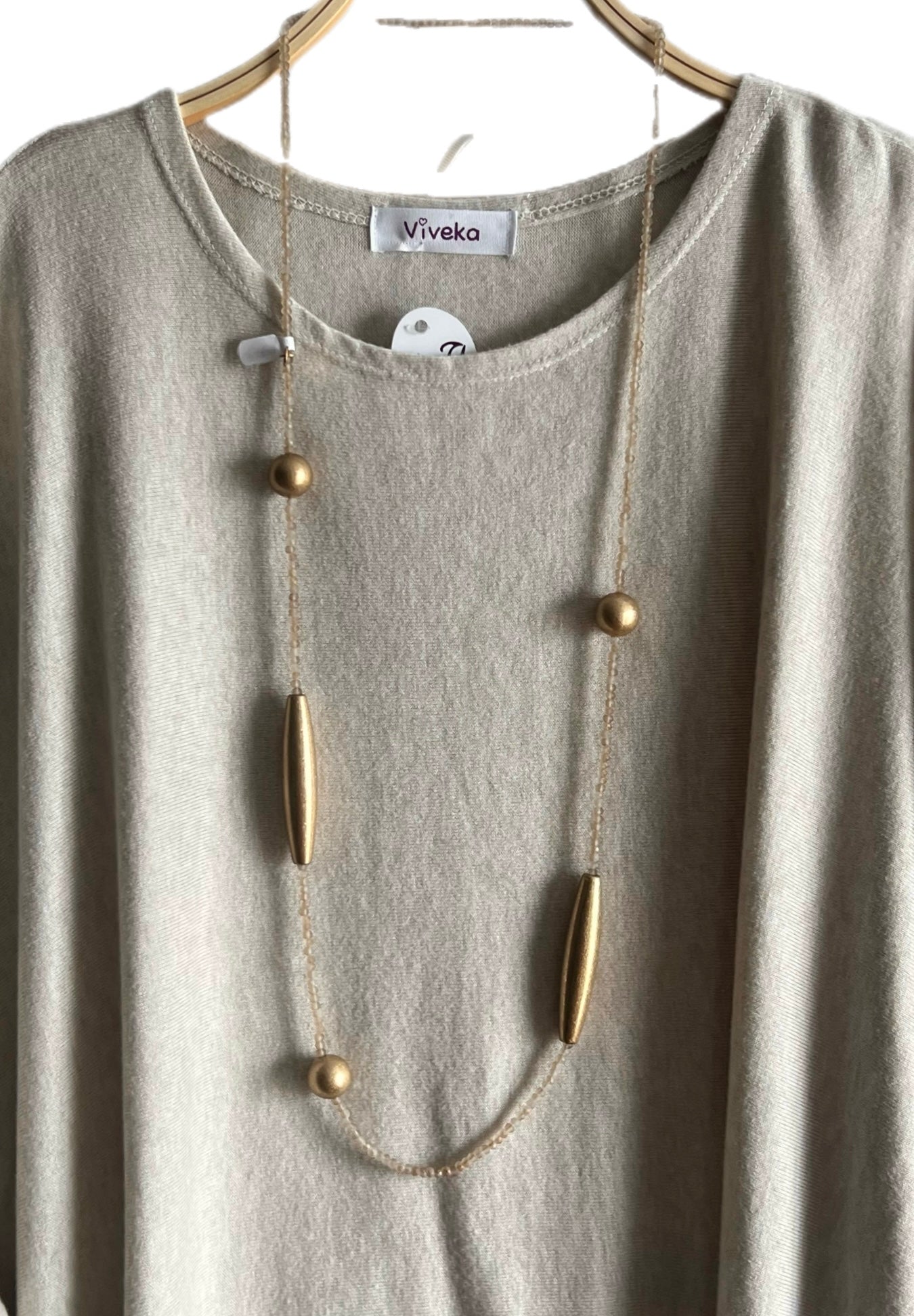 Collar "Leandra " beige/oro