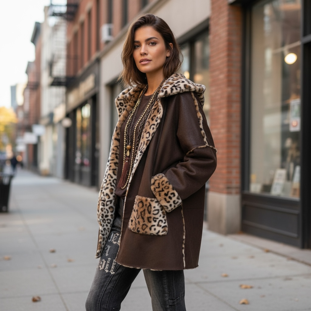 Abrigo "Margosha" corto chocolate