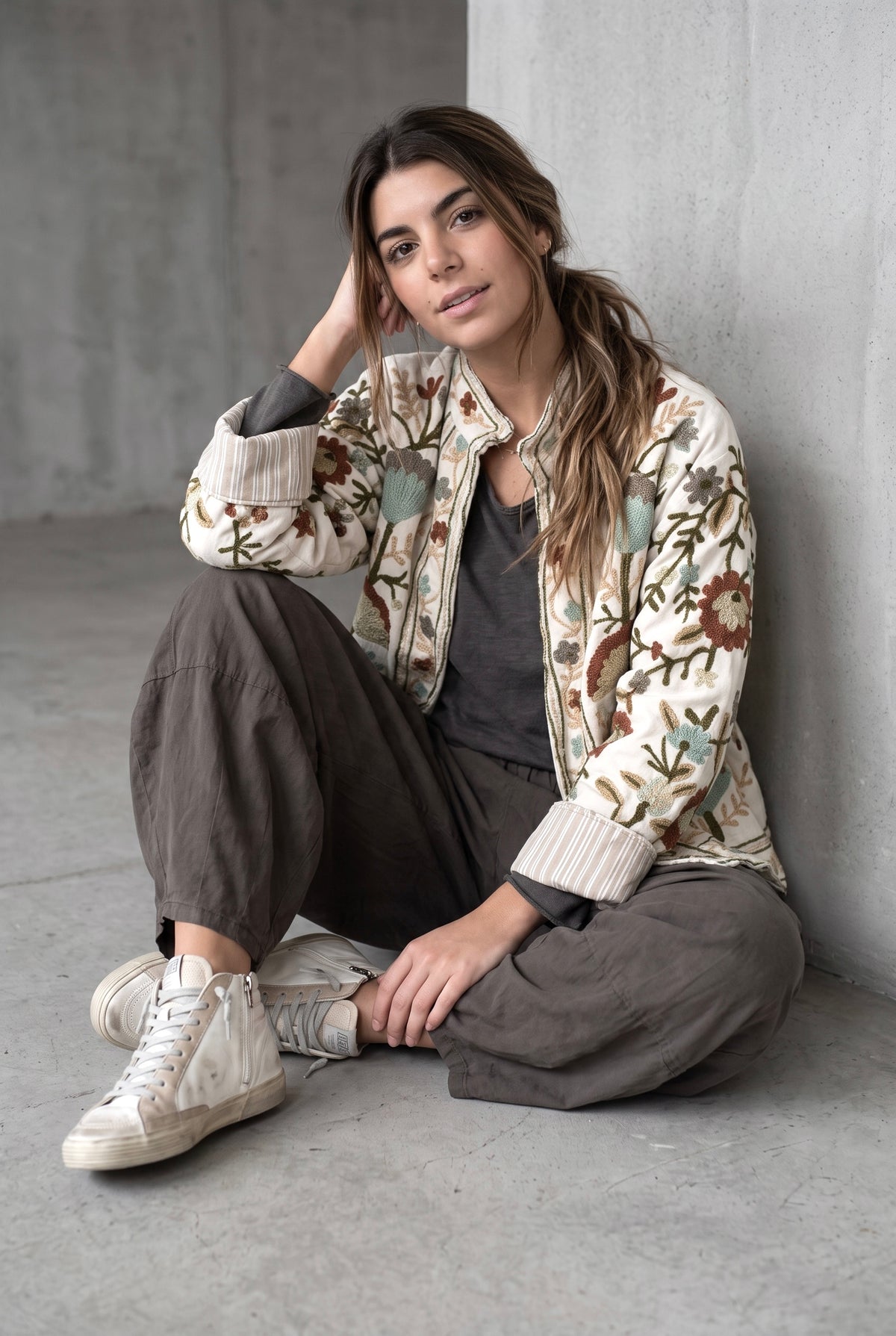 Chaqueta "India" nata y ágata