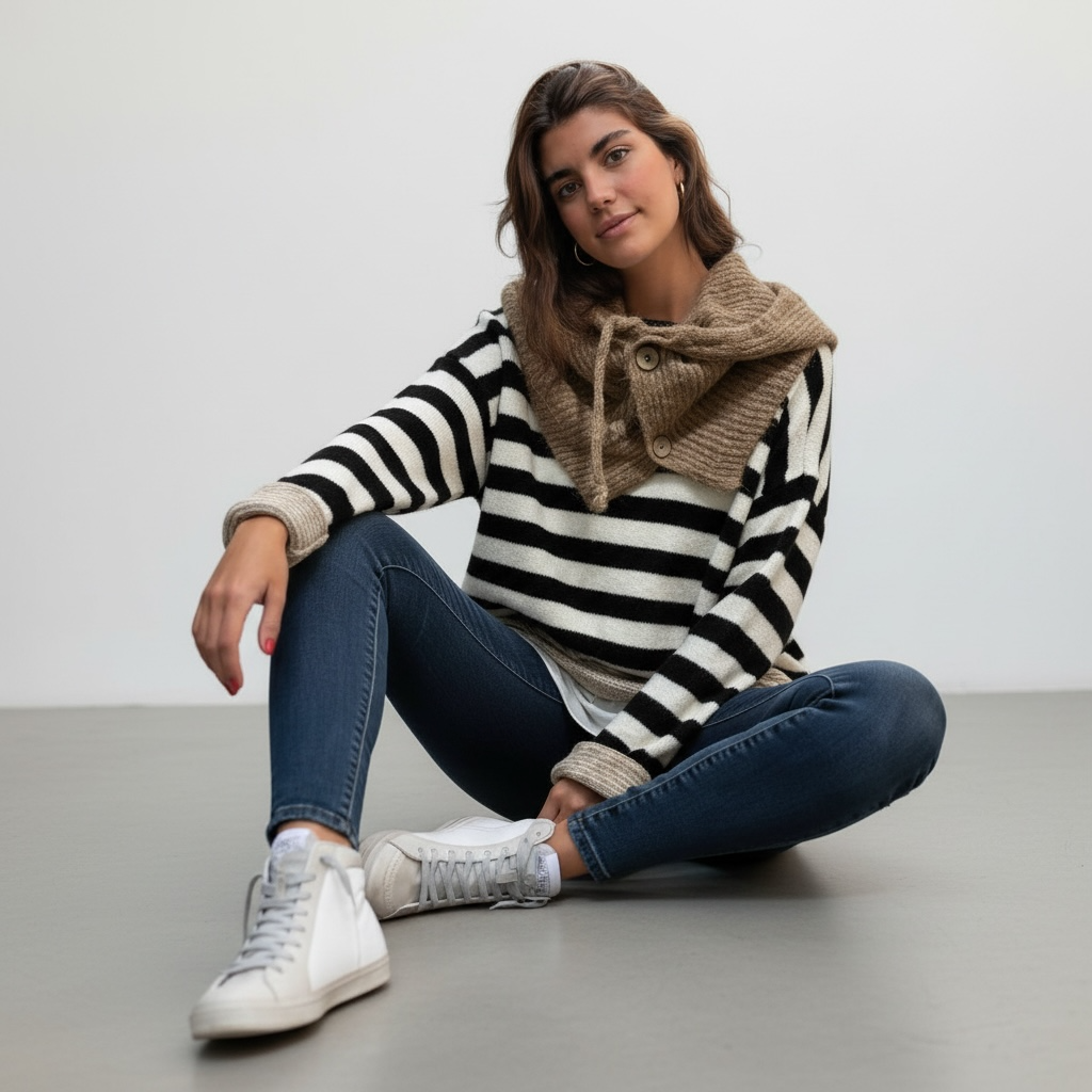 Jersey "Bimba" negro y nata