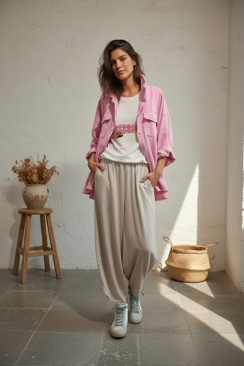 Sobrecamisa "Mafalda" rosa chicle