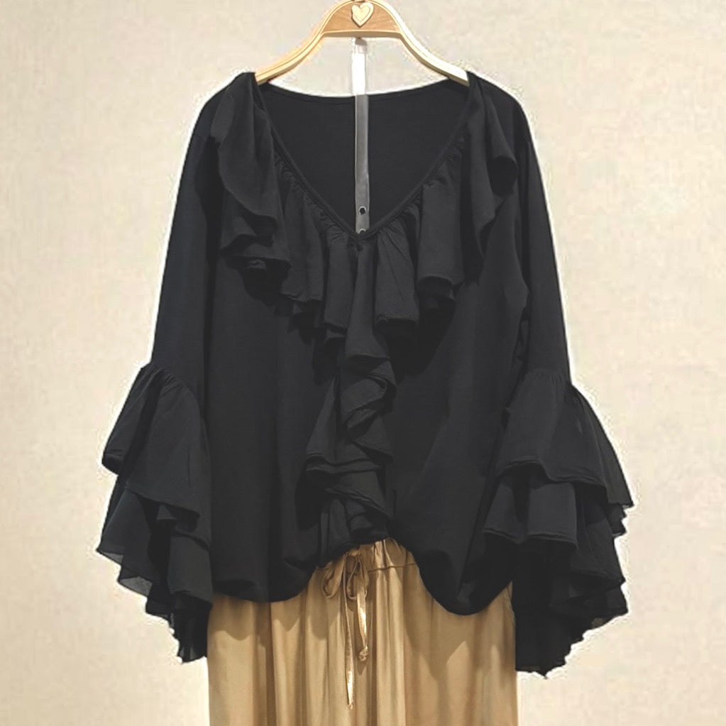 Camiseta "Boho Chic" negro