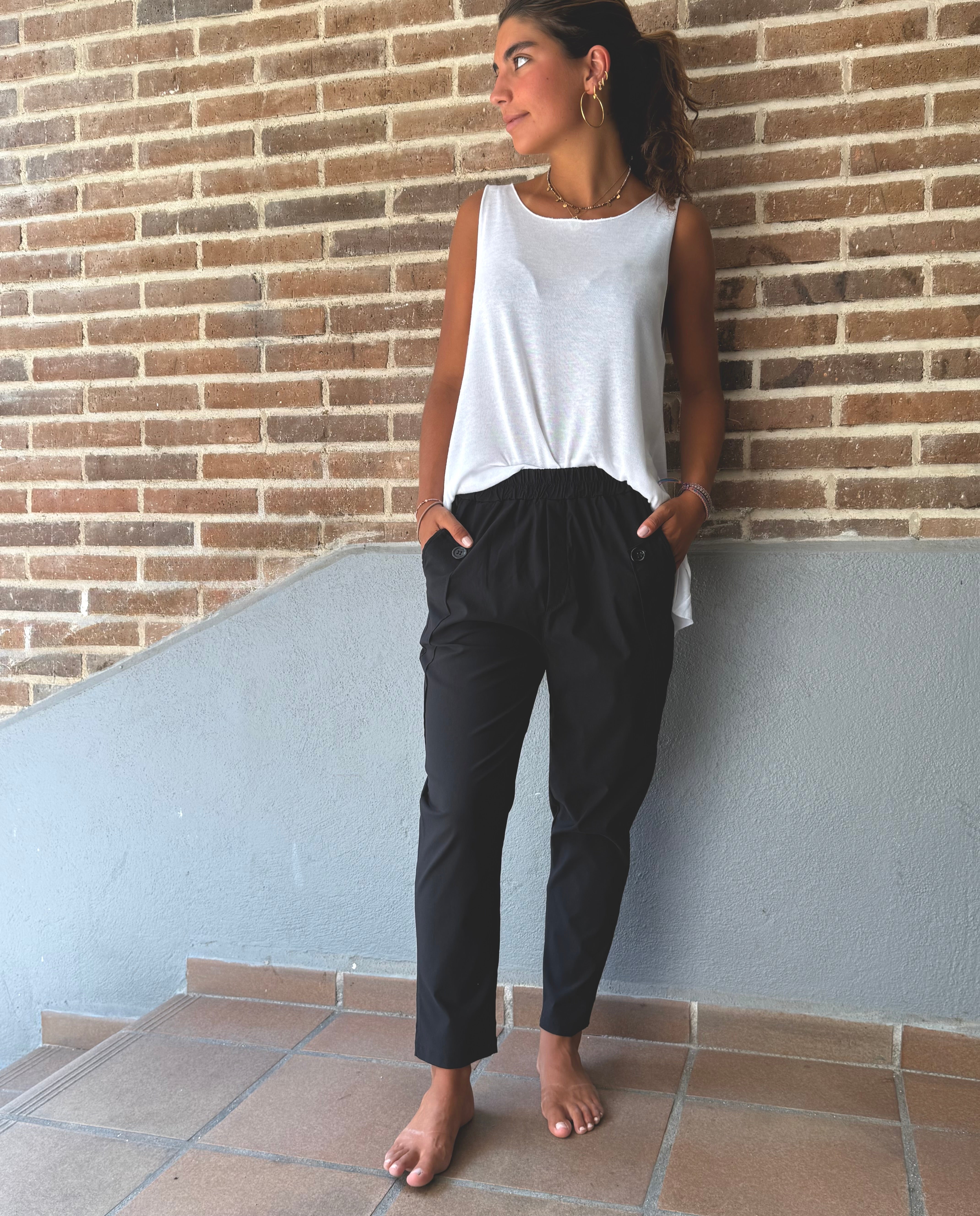 Pantalón "Slouchy Basic" negro