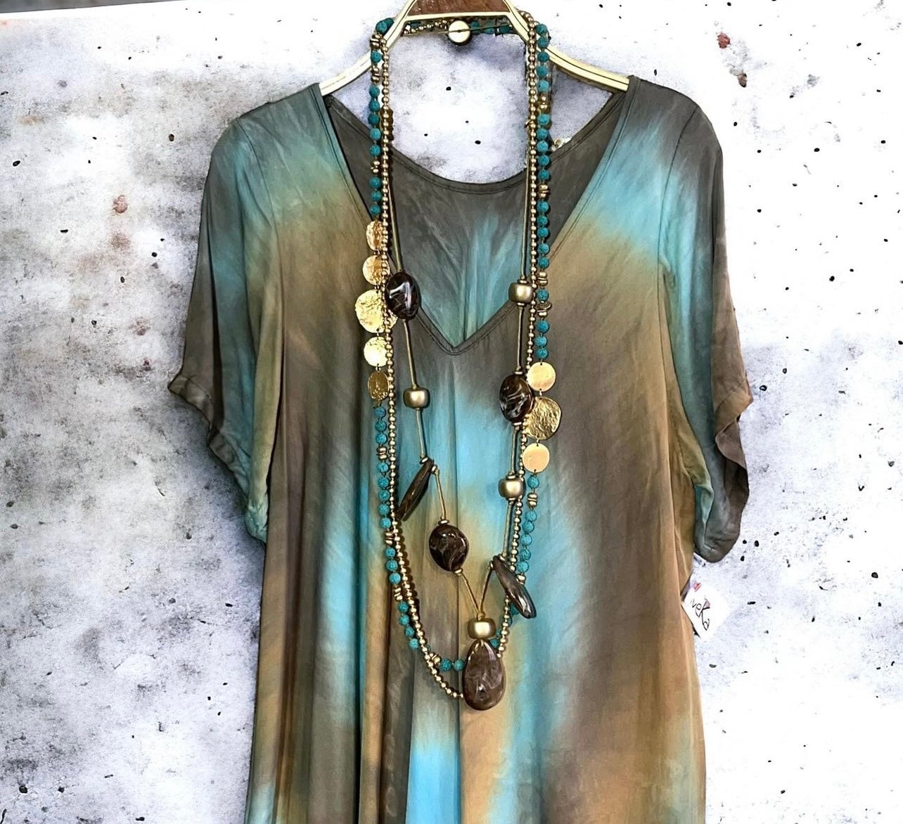 Vestido "Jasmine" agata y topo