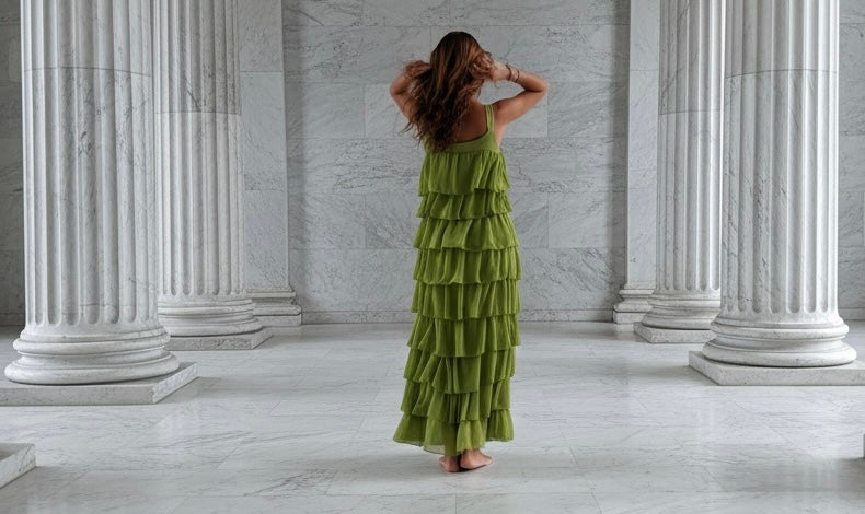 Vestido "Sevilla" oliva