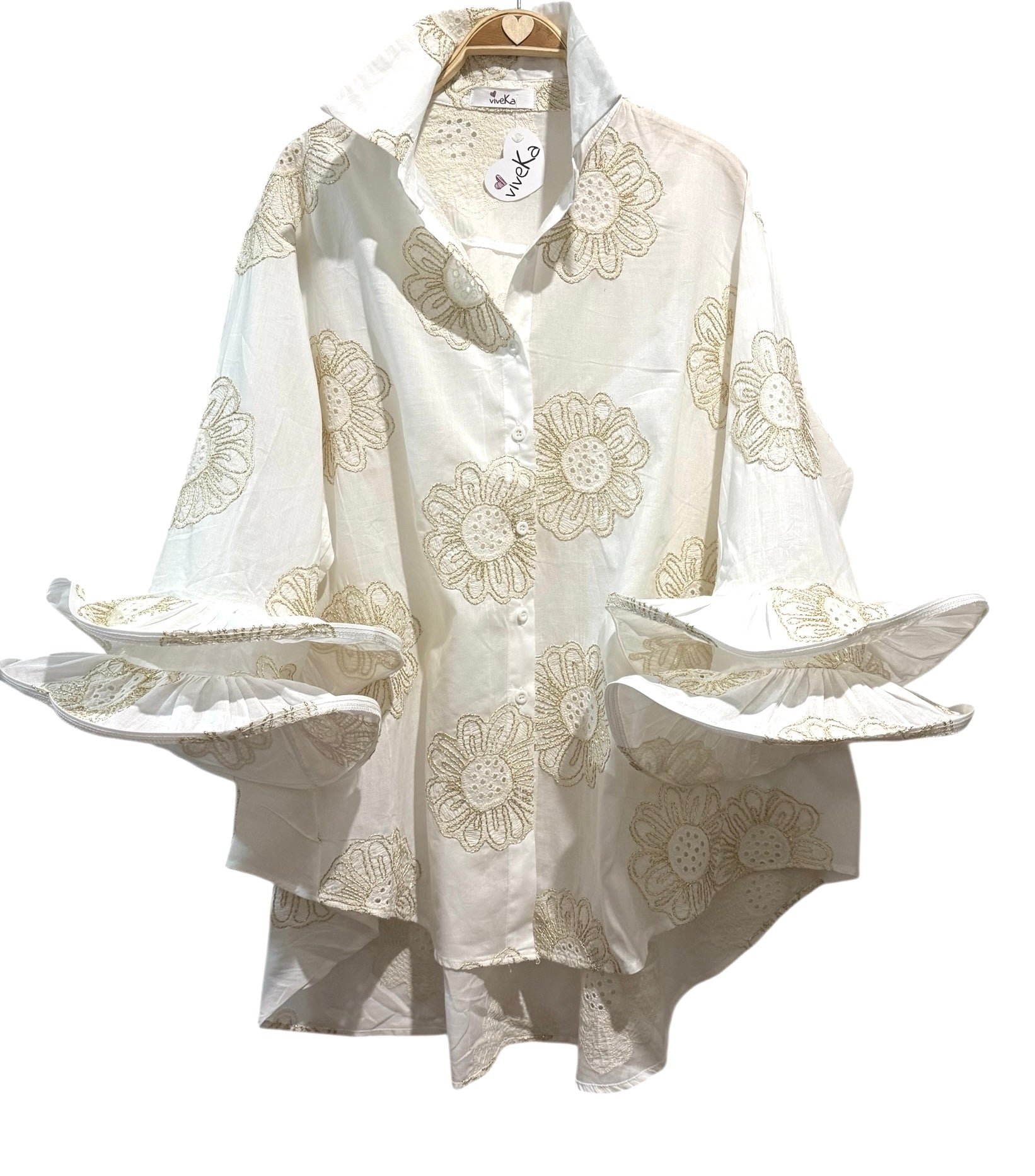 Camisa "Faralaes Flor de Oro"