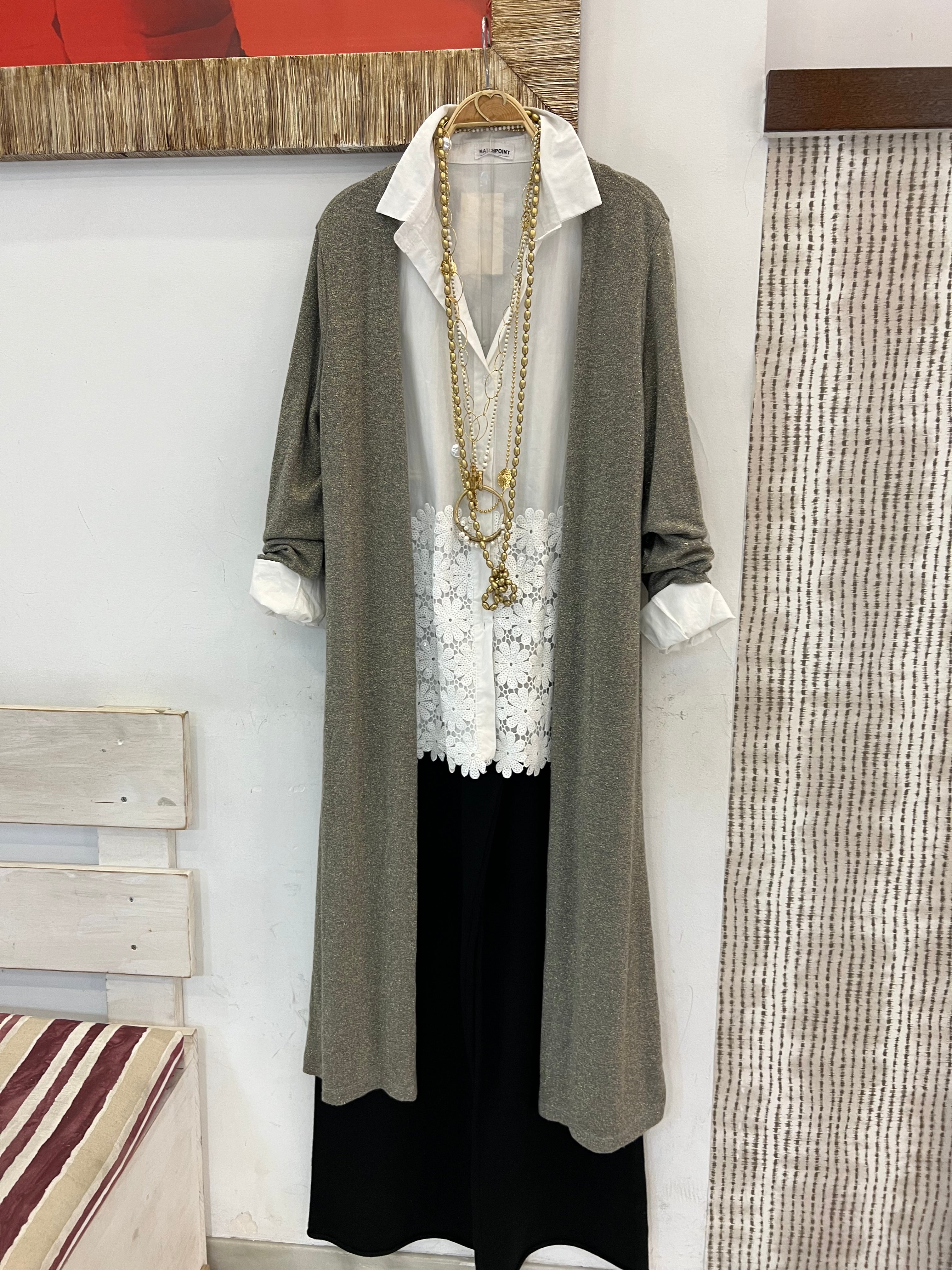 Cardigan/Chaqueta "Aurum" gris claro/oro