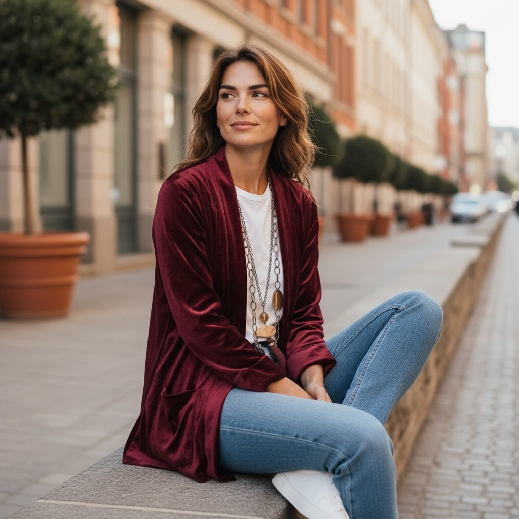 Chaqueta/kimono "Giá" granate