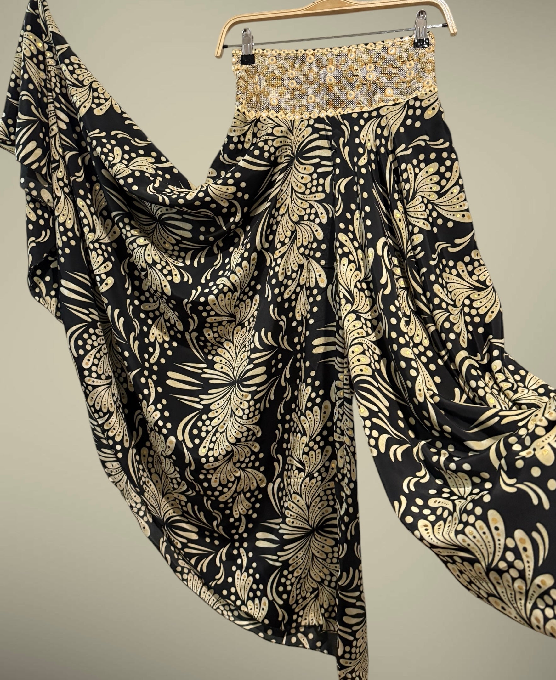 Falda "India" negro y beige