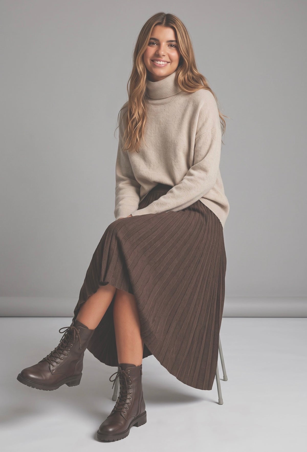 Falda "Berta" moka