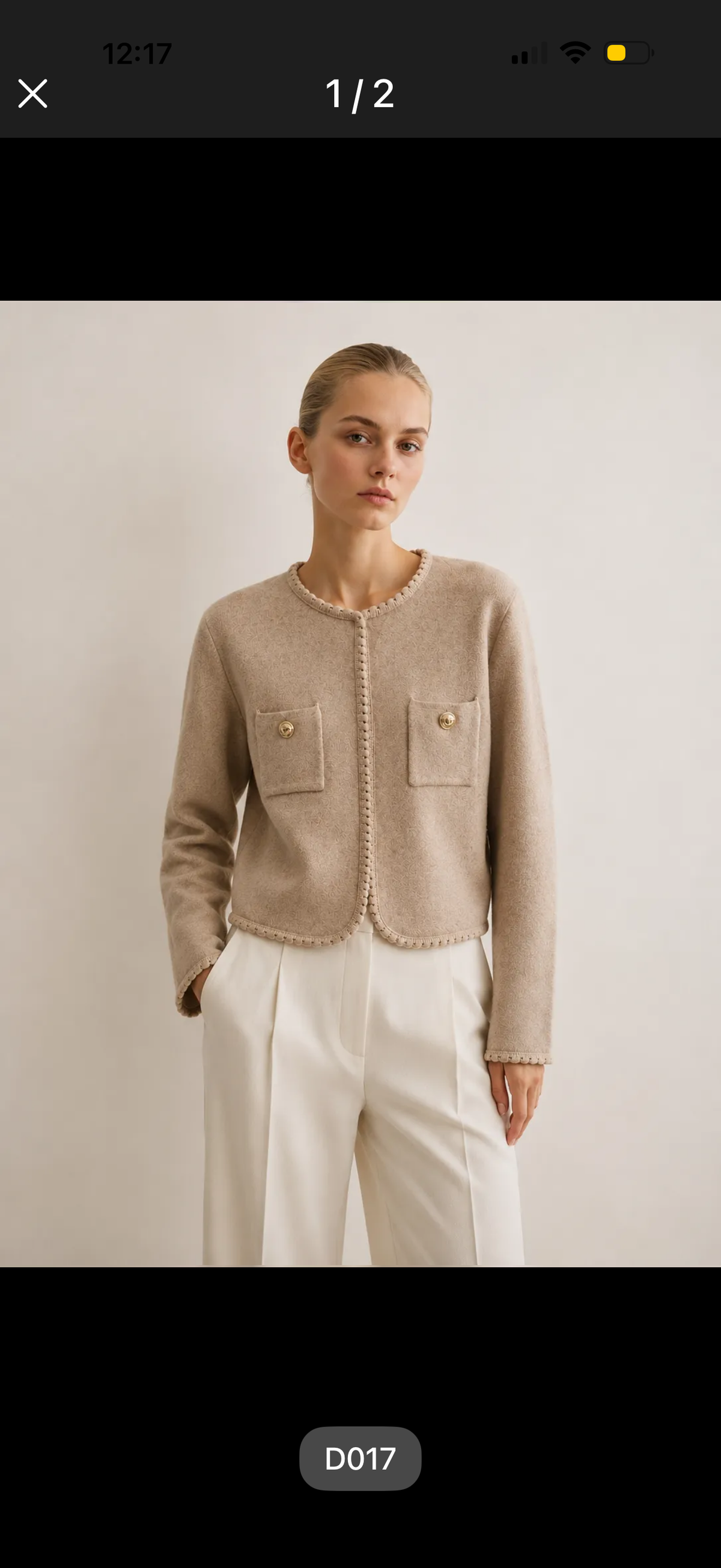 Chaqueta "Cropped Chanel" sand