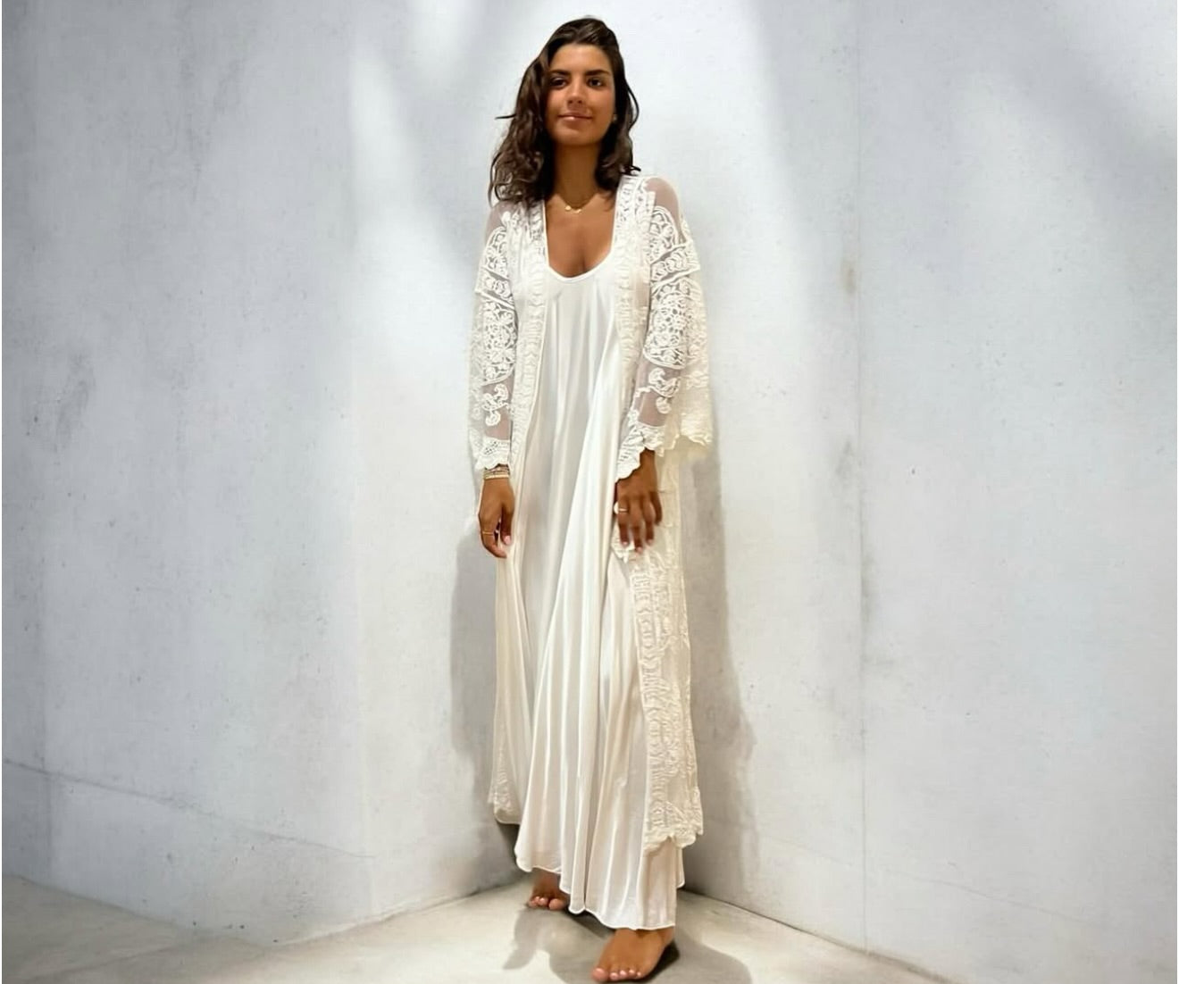 Kaftan "Love Story" blanco