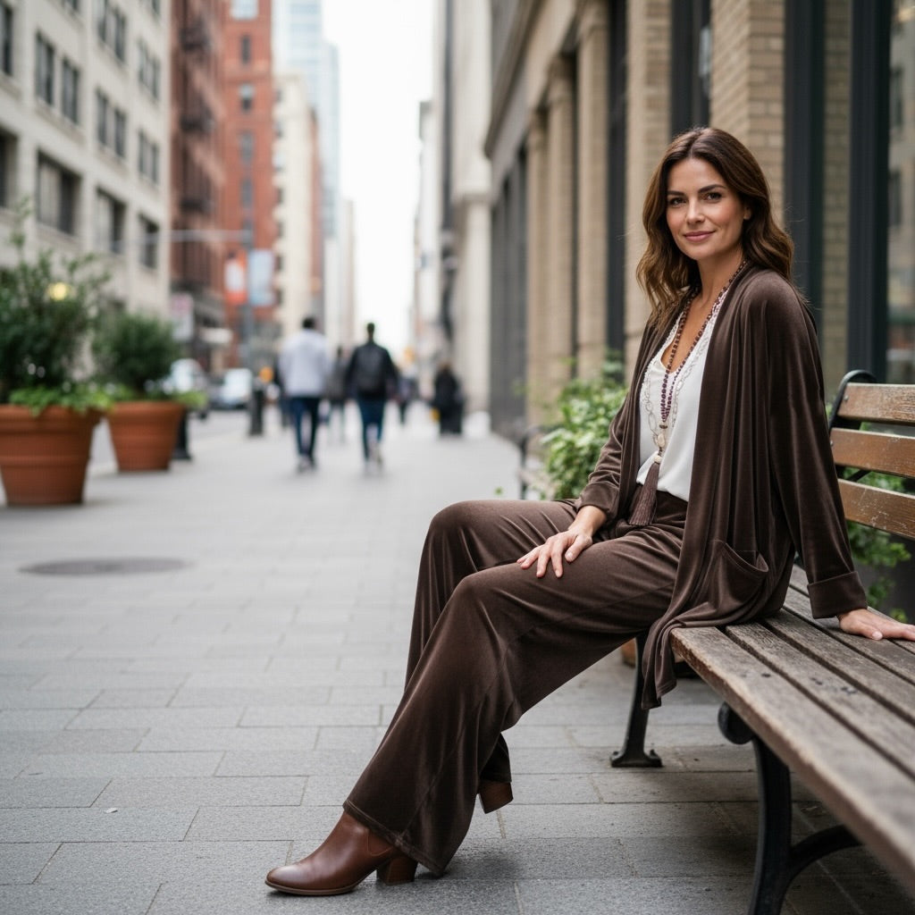 Chaqueta/kimono  "Giá" marrón chocolate