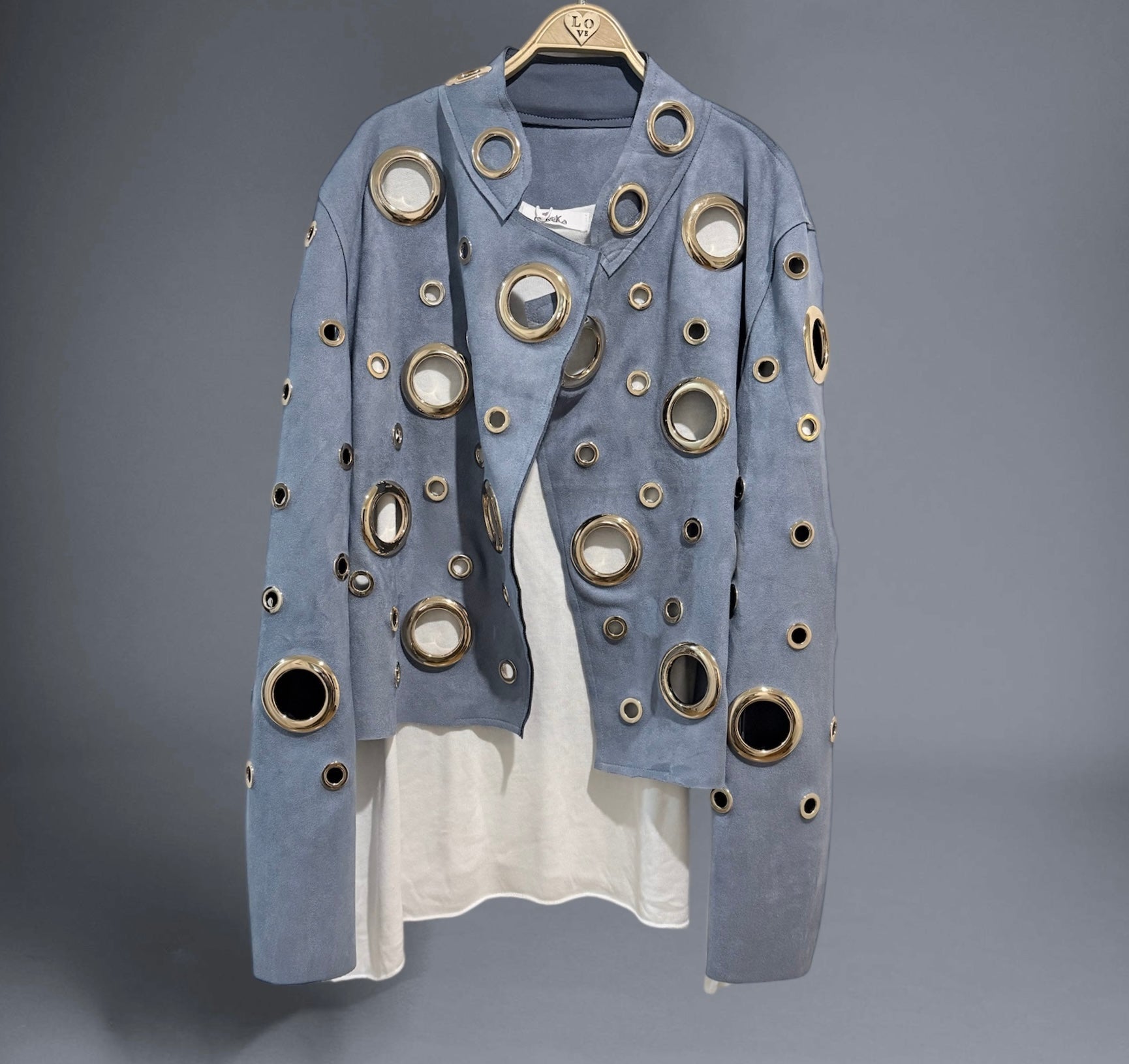 Chaqueta "Círculos" azul cielo