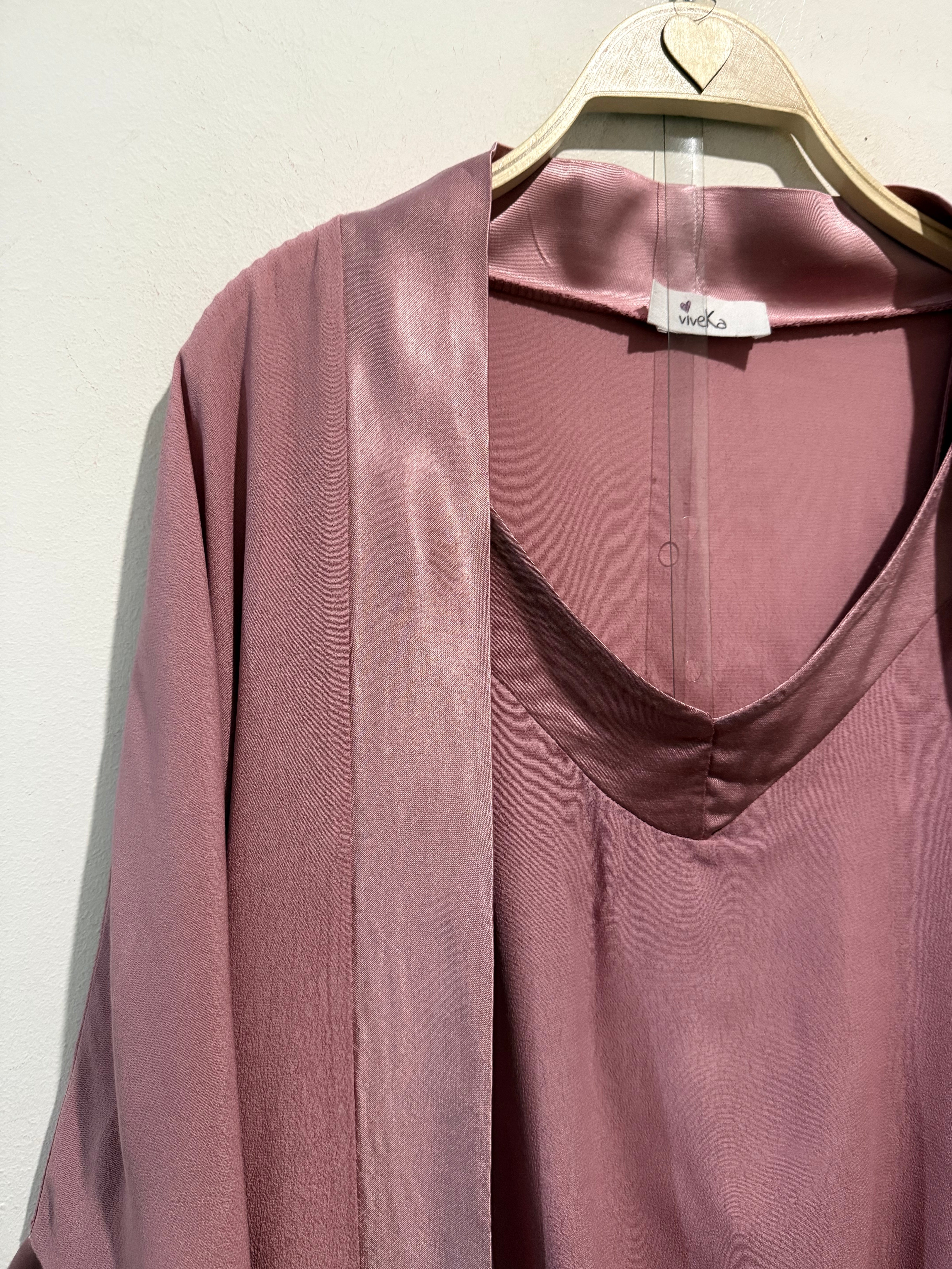 Kimono "Zania" rosa crep
